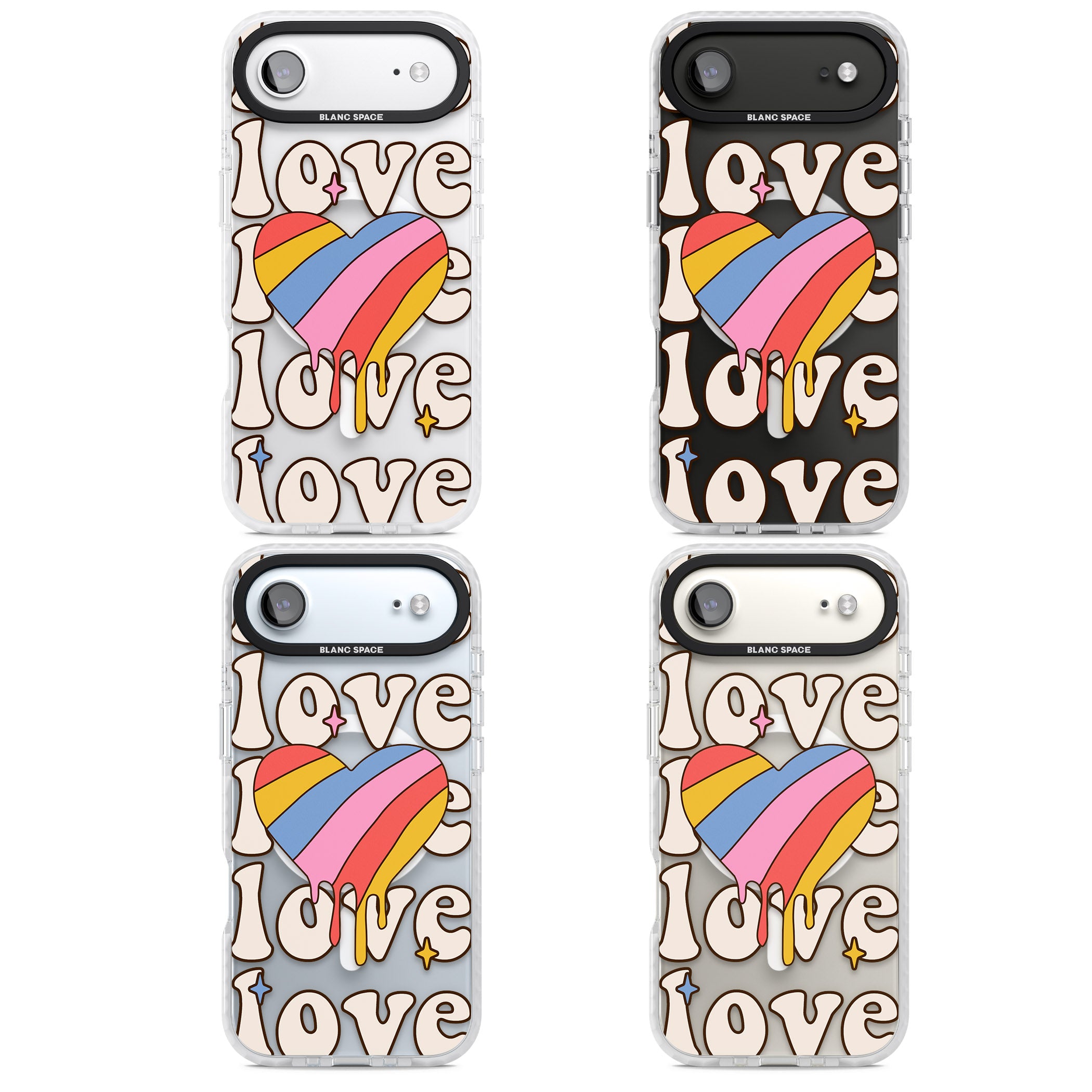 Groovy Love iPhone 17 Air Impact Pro Clear Phone Case APT Impact Protection