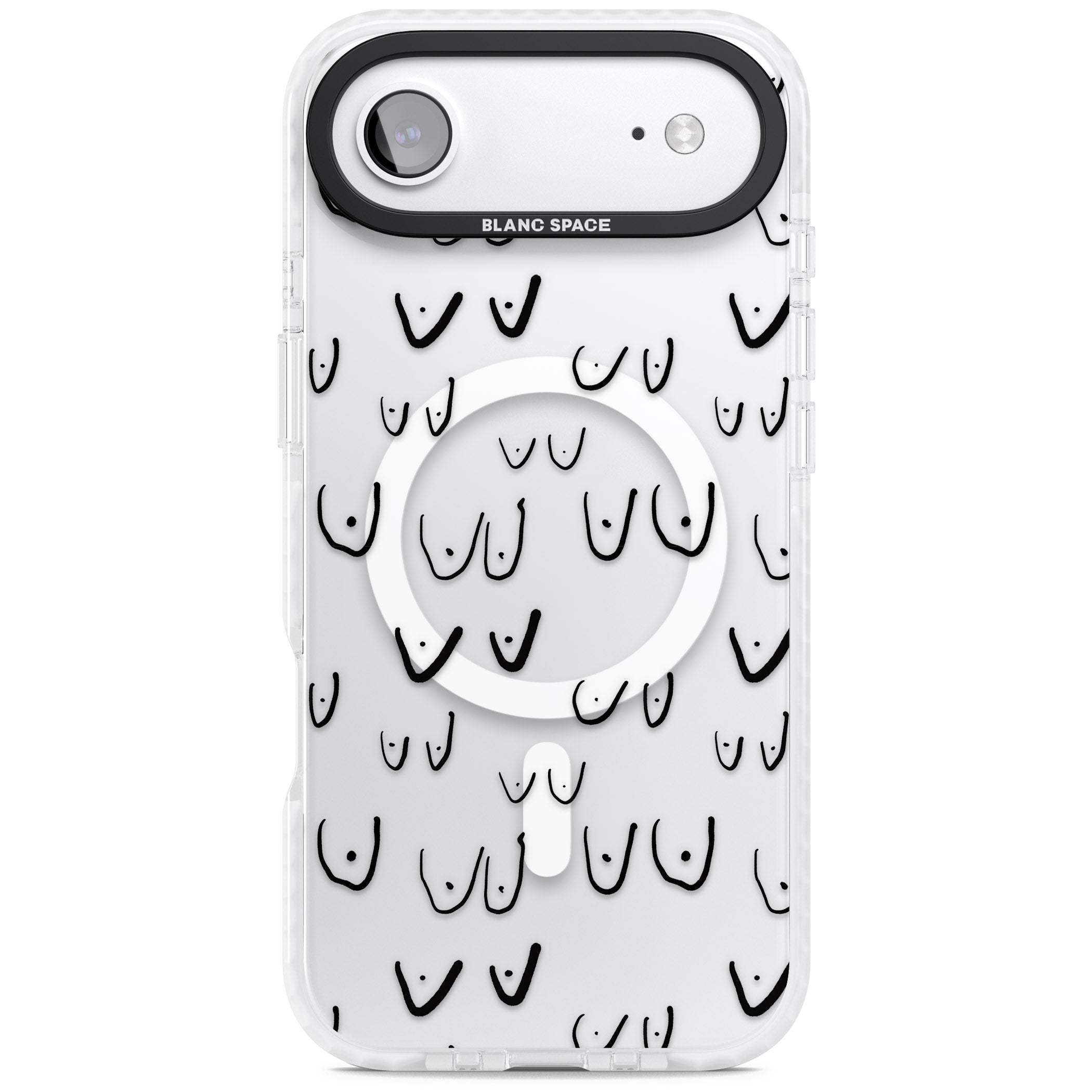 Boob Pattern (Black) iPhone 17 Air Impact Pro Clear Phone Case