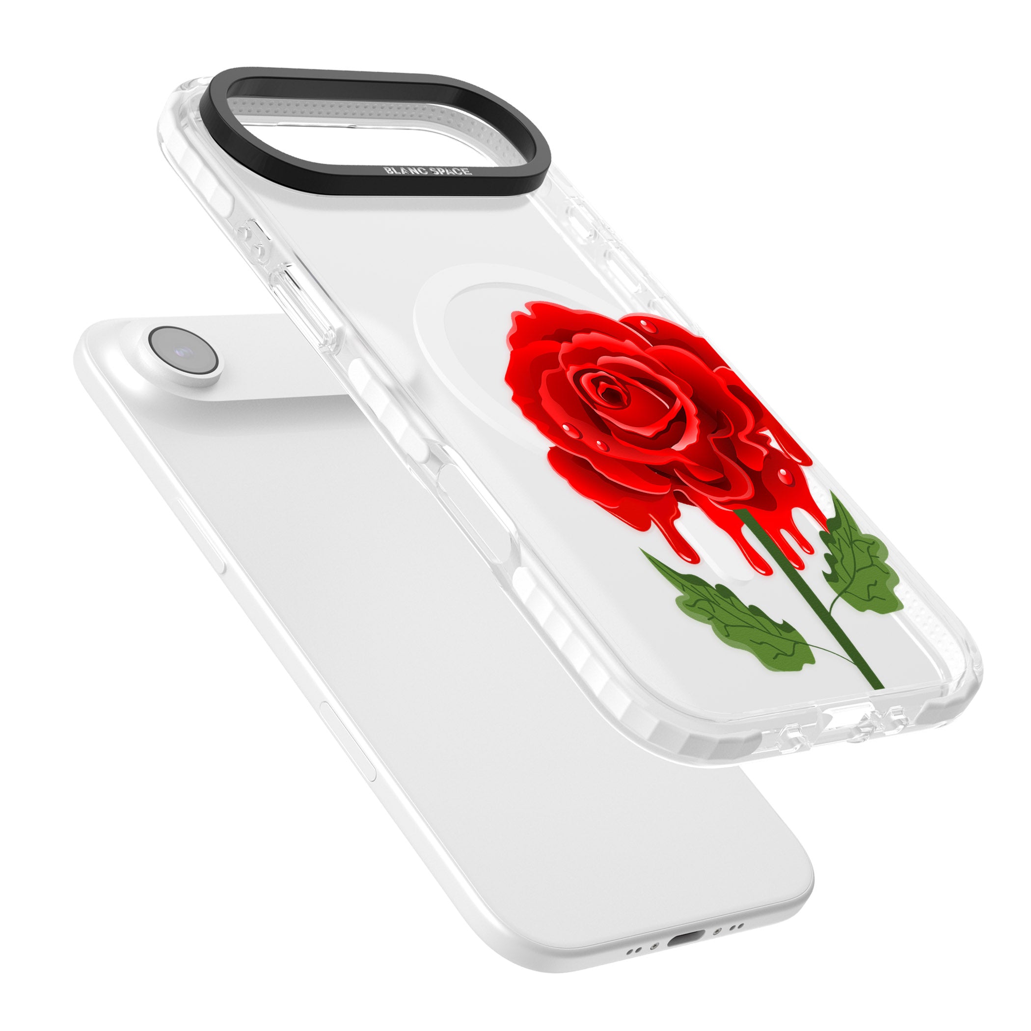 Melting Rose iPhone 17 Air Impact Pro Clear Phone Case Colours