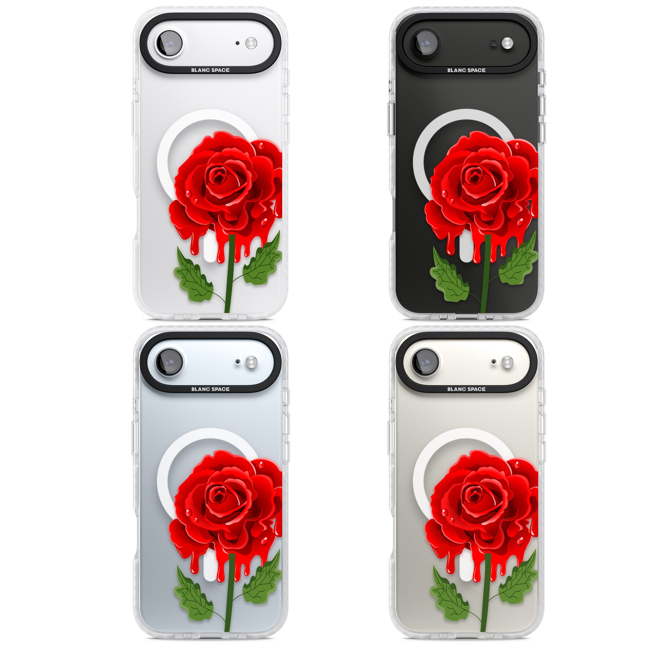 Melting Rose iPhone 17 Air Impact Pro Clear Phone Case APT Impact Protection