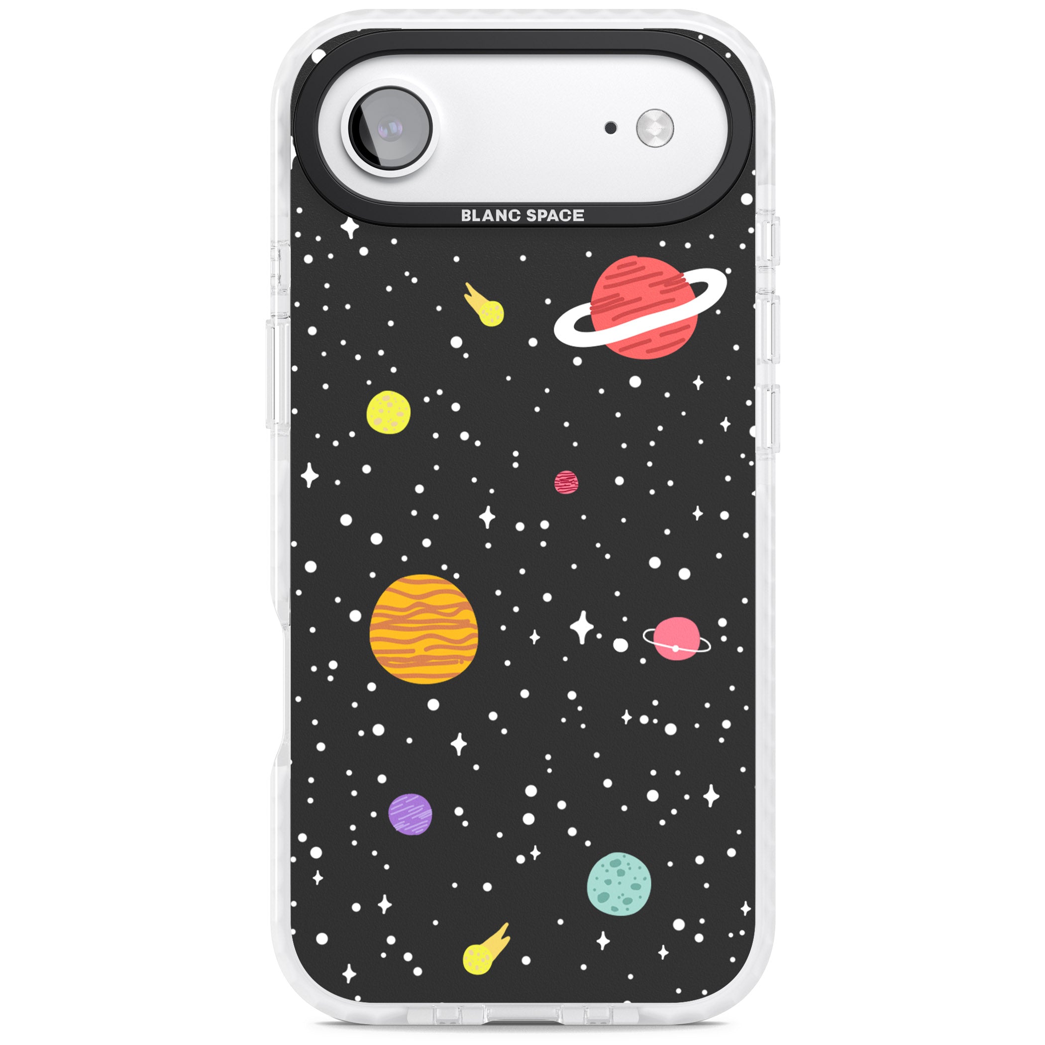 Cute Cartoon Planets iPhone 17 Air Impact Pro Clear Phone Case