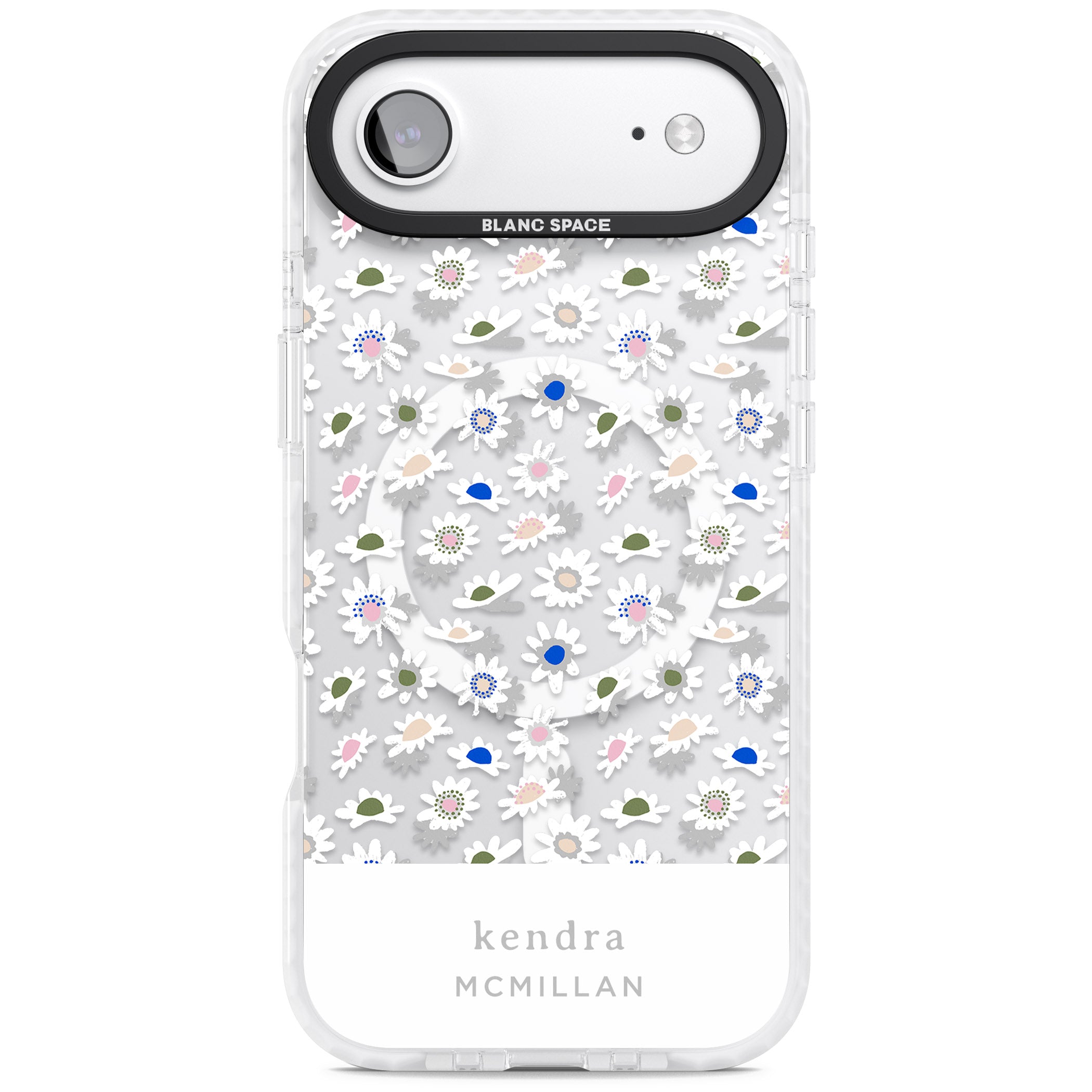Personalised Grey & White Daisies iPhone 17 Air Impact Pro Clear Phone Case