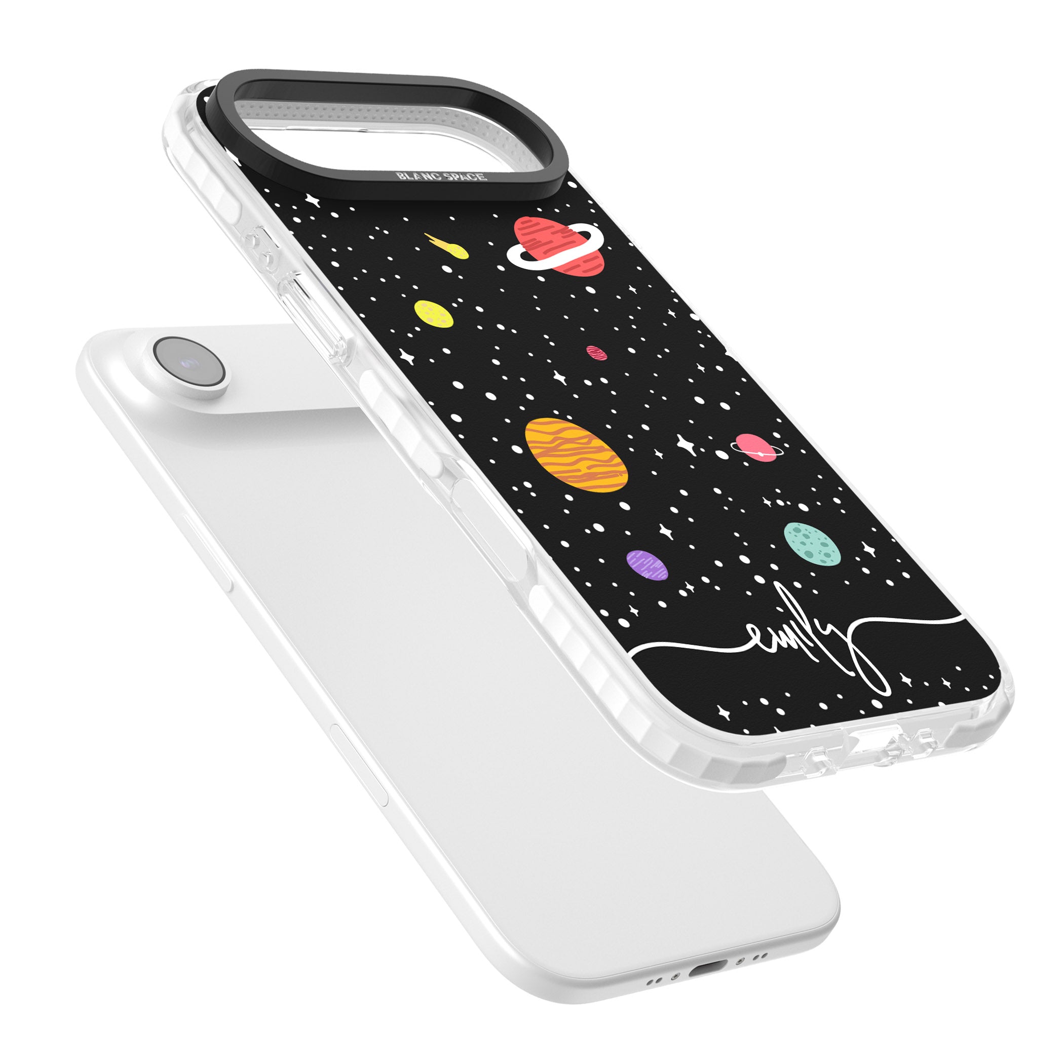 Personalised Cute Cartoon Planet iPhone 17 Air Impact Pro Clear Phone Case Colours