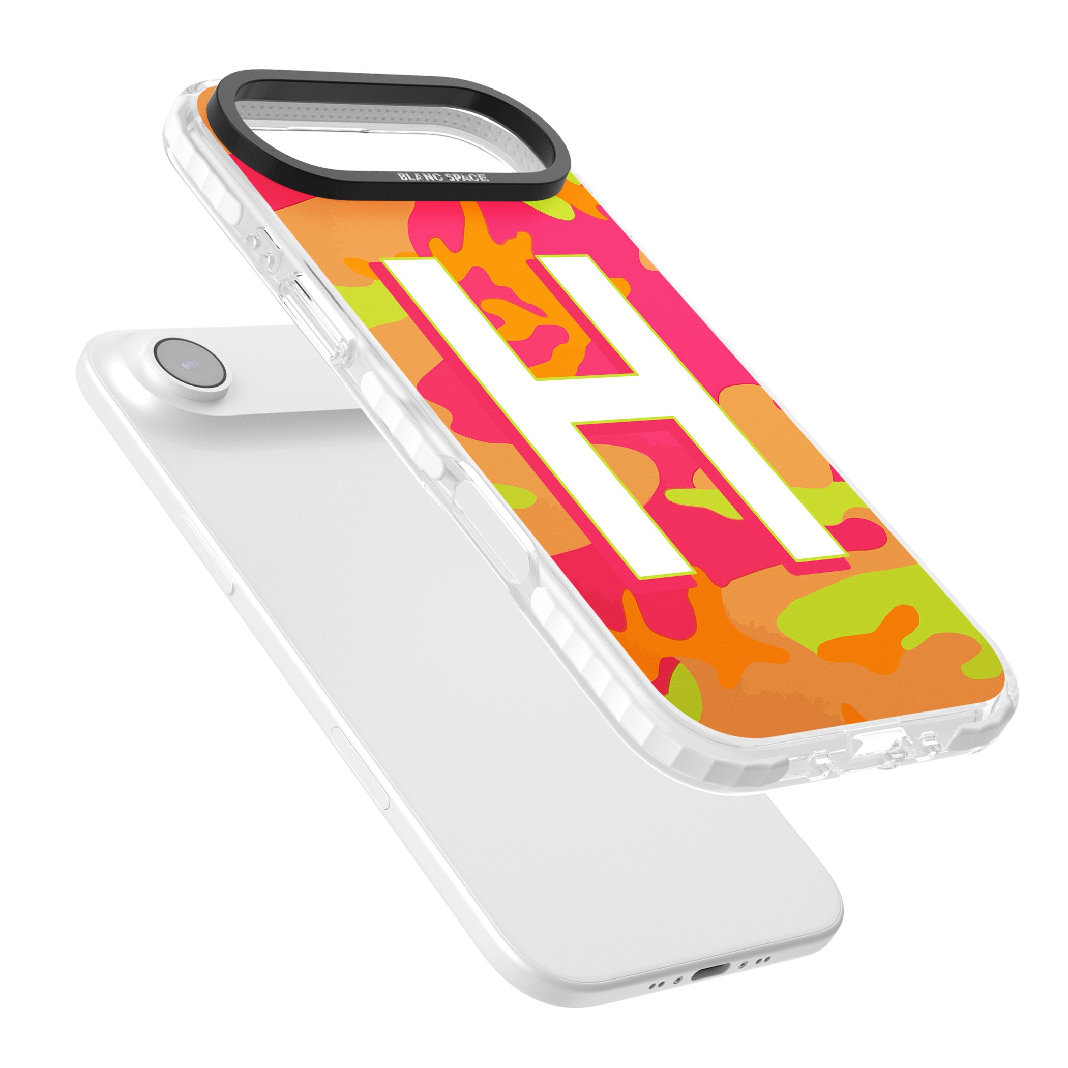 Personalised Neon Camo iPhone 17 Air Impact Pro Clear Phone Case Colours