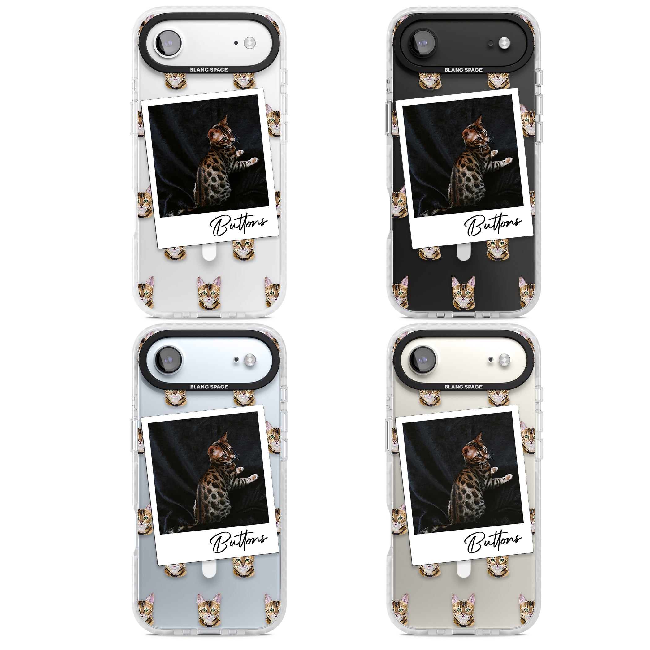 Personalised Bengal Cat Photo iPhone 17 Air Impact Pro Clear Phone Case APT Impact Protection