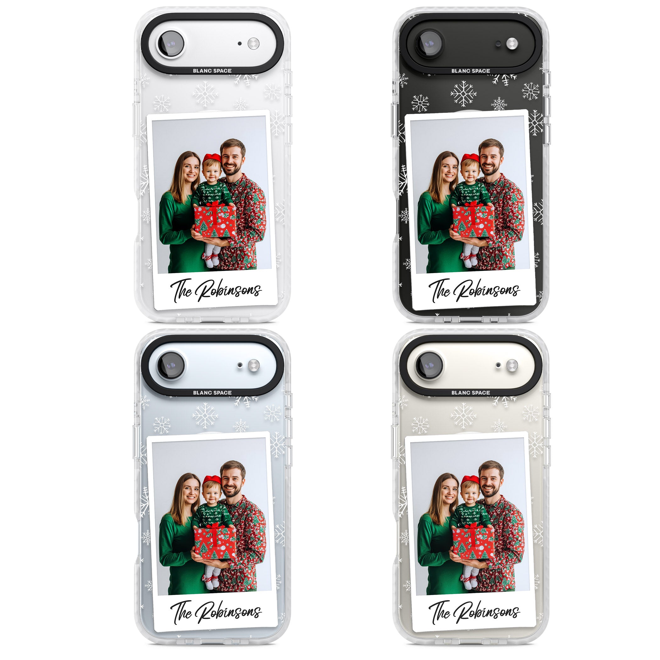 Personalised Snowflake Photo iPhone 17 Air Impact Pro Clear Phone Case APT Impact Protection