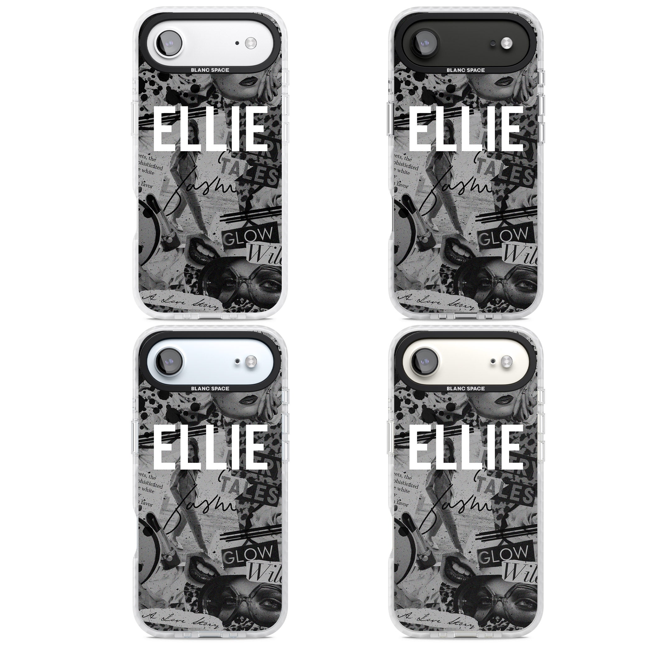 Personalised Grey Scale Vintage Collage iPhone 17 Air Impact Pro Clear Phone Case APT Impact Protection