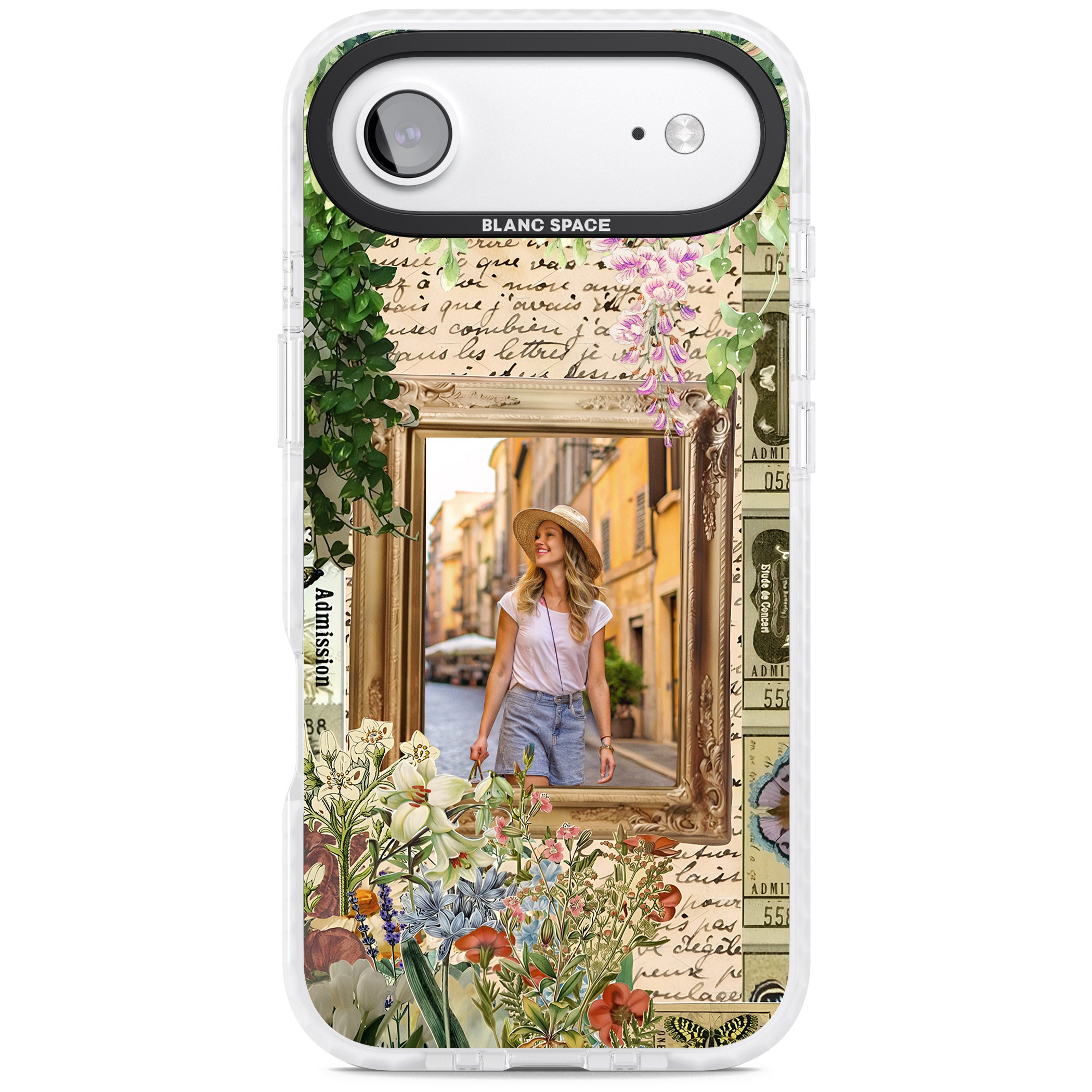 Personalised Tuscan Floral Collage Frame iPhone 17 Air Impact Pro Clear Phone Case