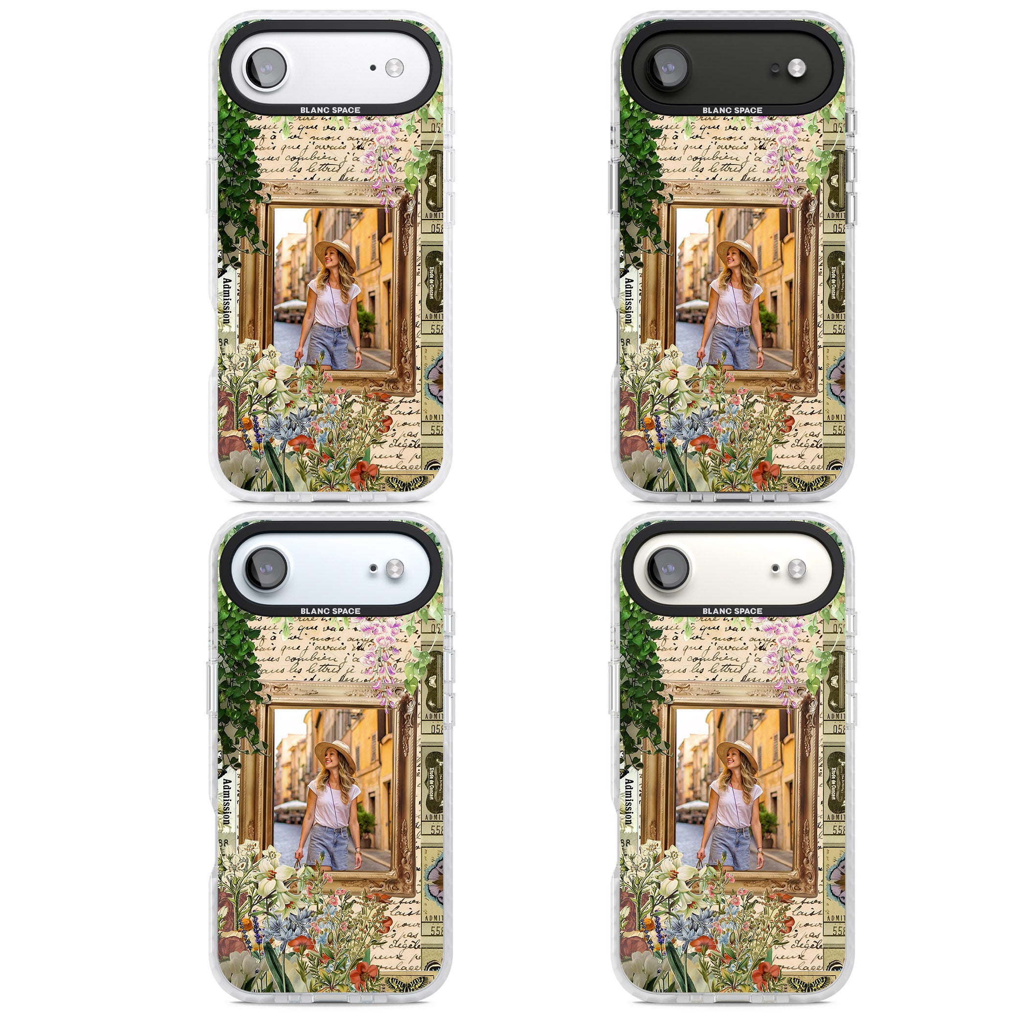 Personalised Tuscan Floral Collage Frame iPhone 17 Air Impact Pro Clear Phone Case APT Impact Protection