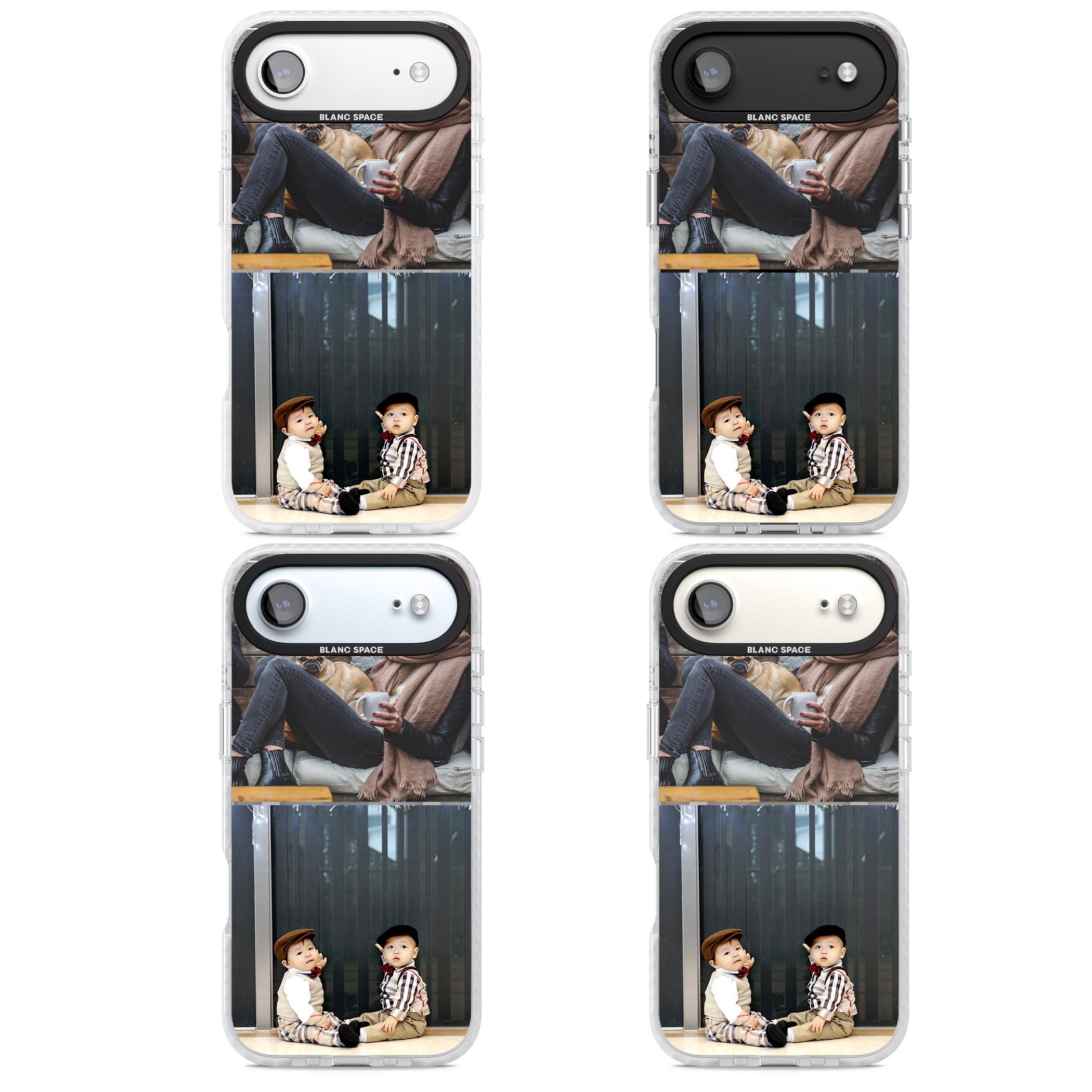 Personalised 2 Photo Grid iPhone 17 Air Impact Pro Clear Phone Case APT Impact Protection