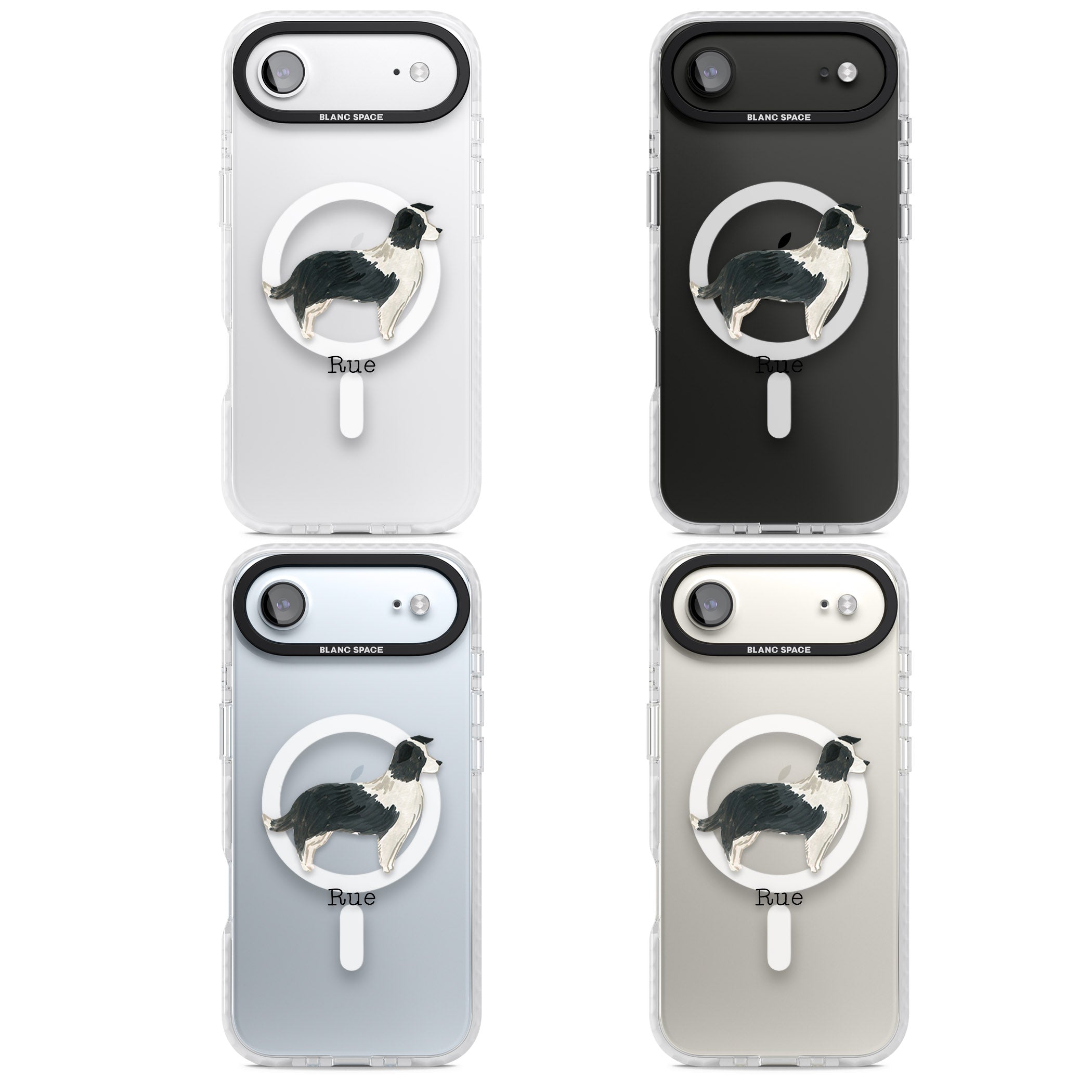Personalised Border Collie iPhone 17 Air Impact Pro Clear Phone Case APT Impact Protection