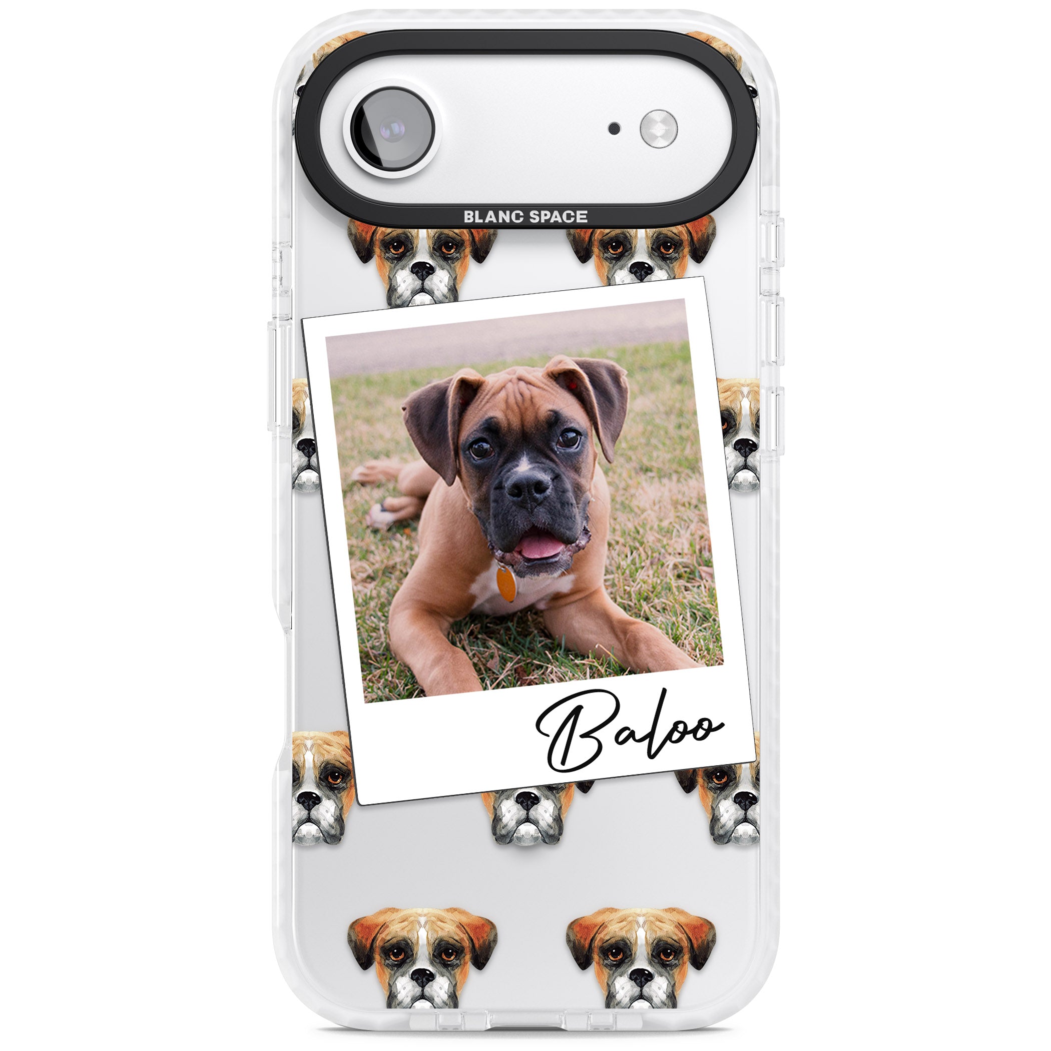 Personalised Boxer Instant Camera Photo iPhone 17 Air Impact Pro Clear Phone Case