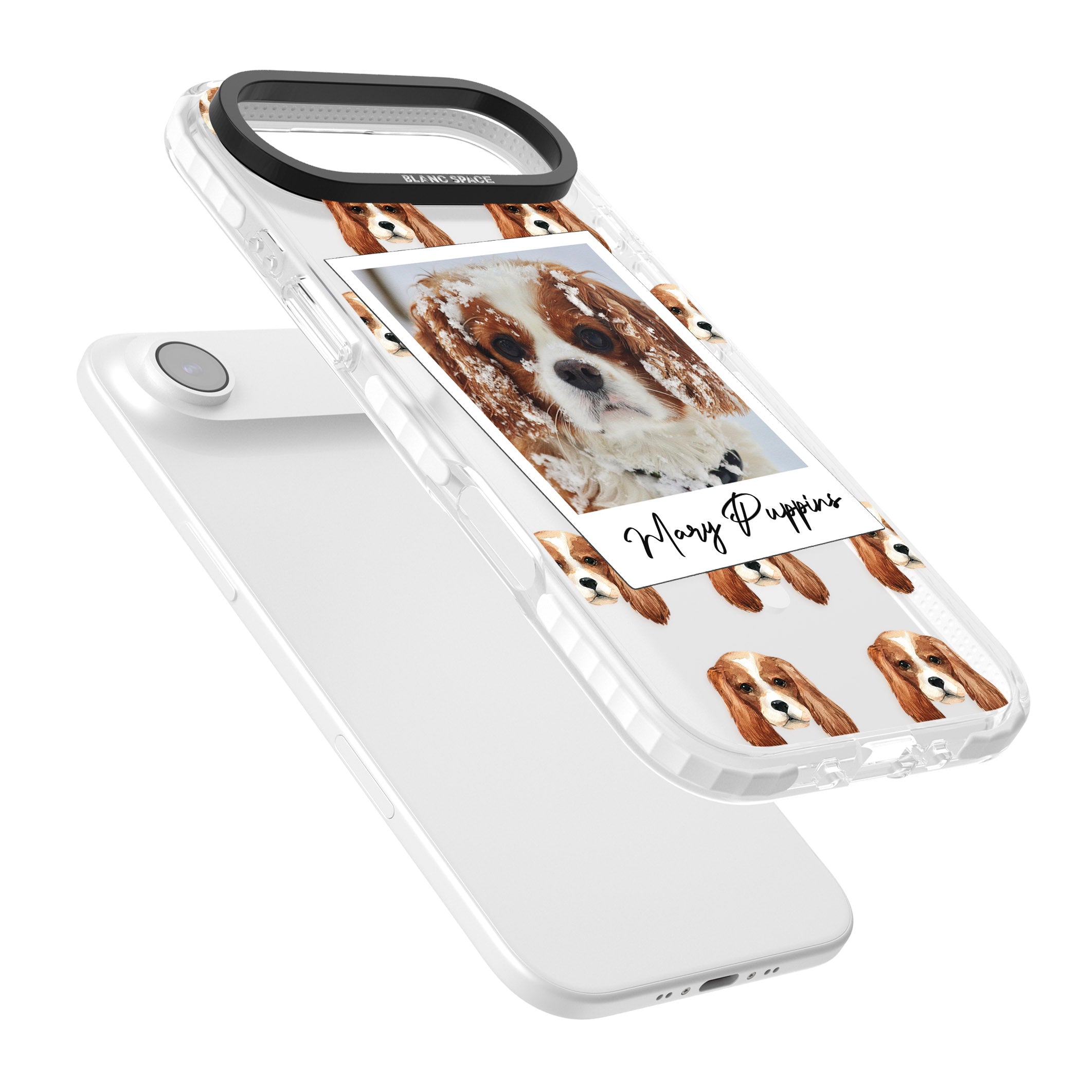 Personalised Cavalier King Charles Instant Camera Photo iPhone 17 Air Impact Pro Clear Phone Case Colours