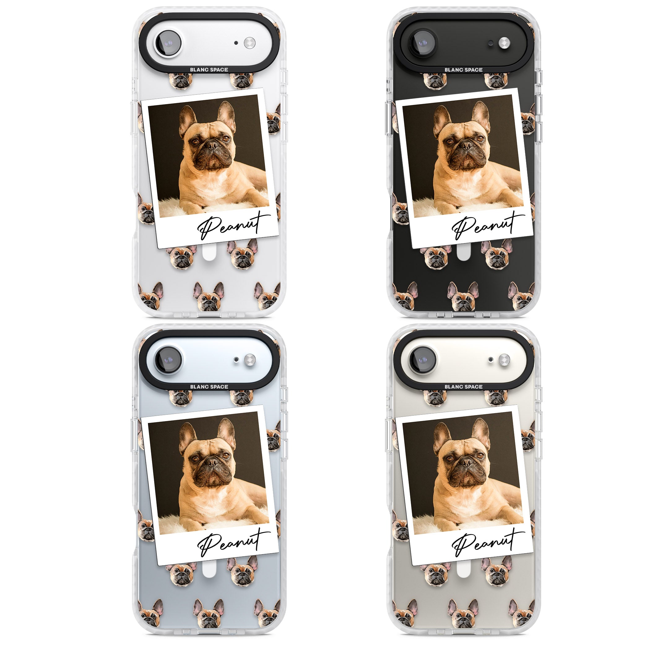 Personalised Tan French Bulldog Instant Camera Photo iPhone 17 Air Impact Pro Clear Phone Case APT Impact Protection