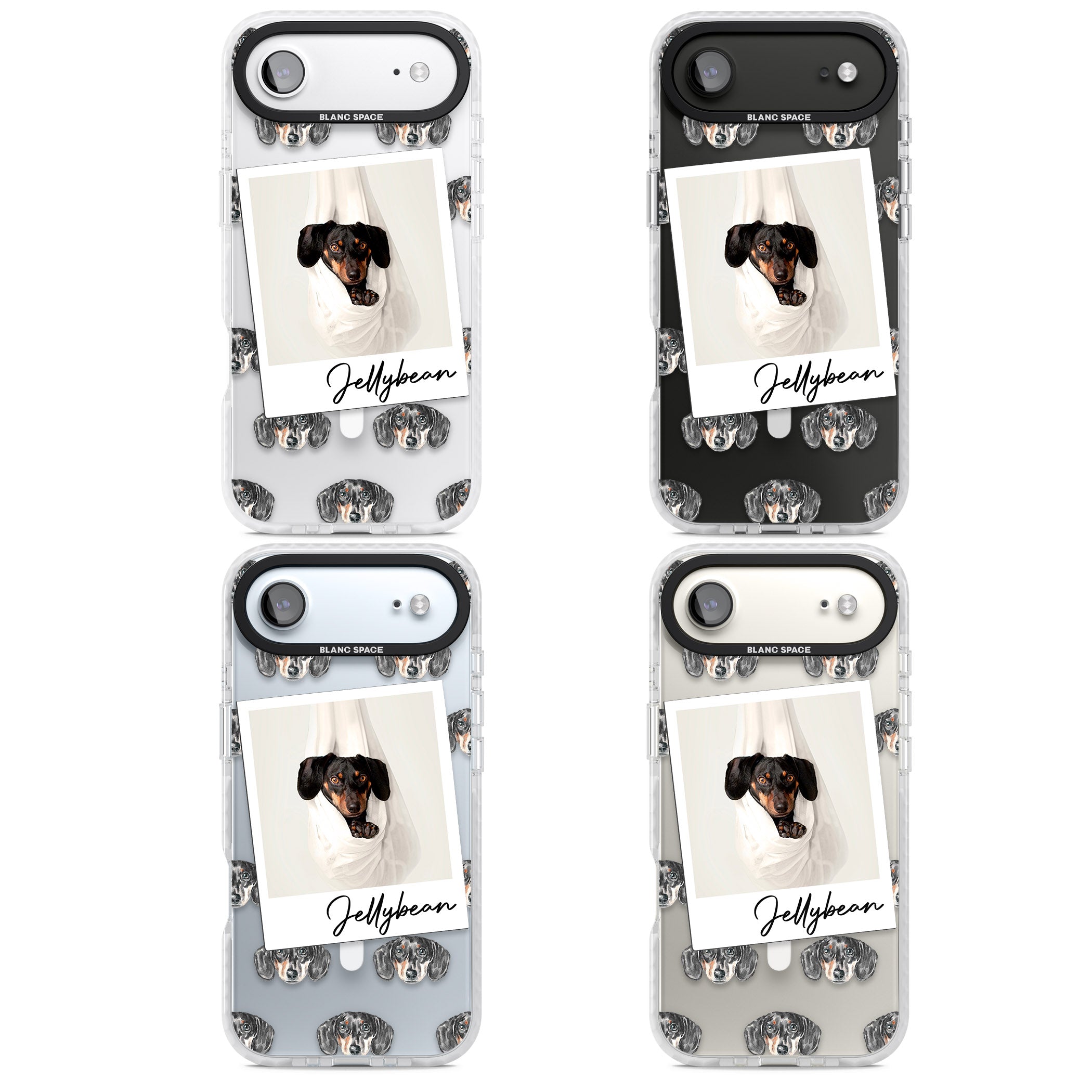 Personalised Black Dachshund Instant Camera Photo iPhone 17 Air Impact Pro Clear Phone Case APT Impact Protection