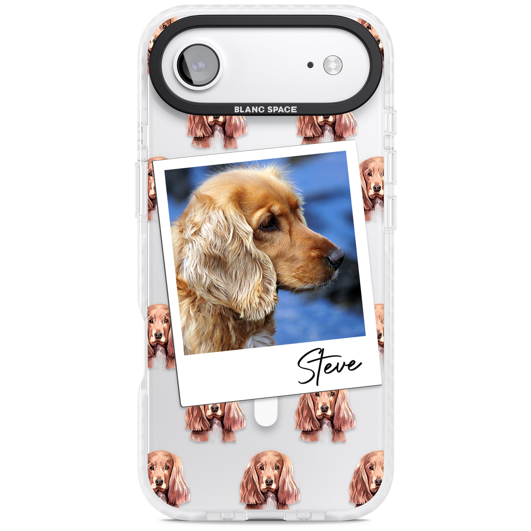 Personalised Cocker Spaniel Instant Camera Photo iPhone 17 Air Impact Pro Clear Phone Case