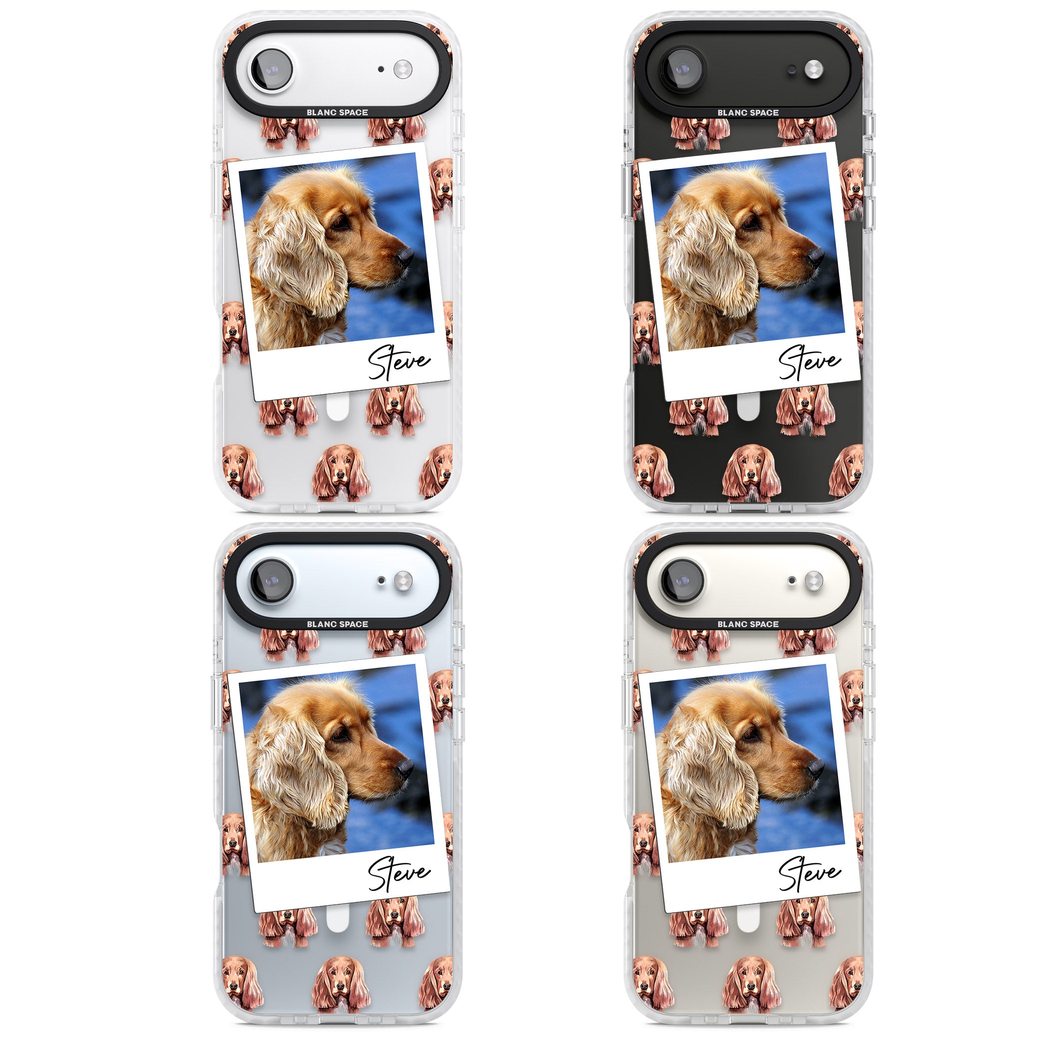 Personalised Cocker Spaniel Instant Camera Photo iPhone 17 Air Impact Pro Clear Phone Case APT Impact Protection