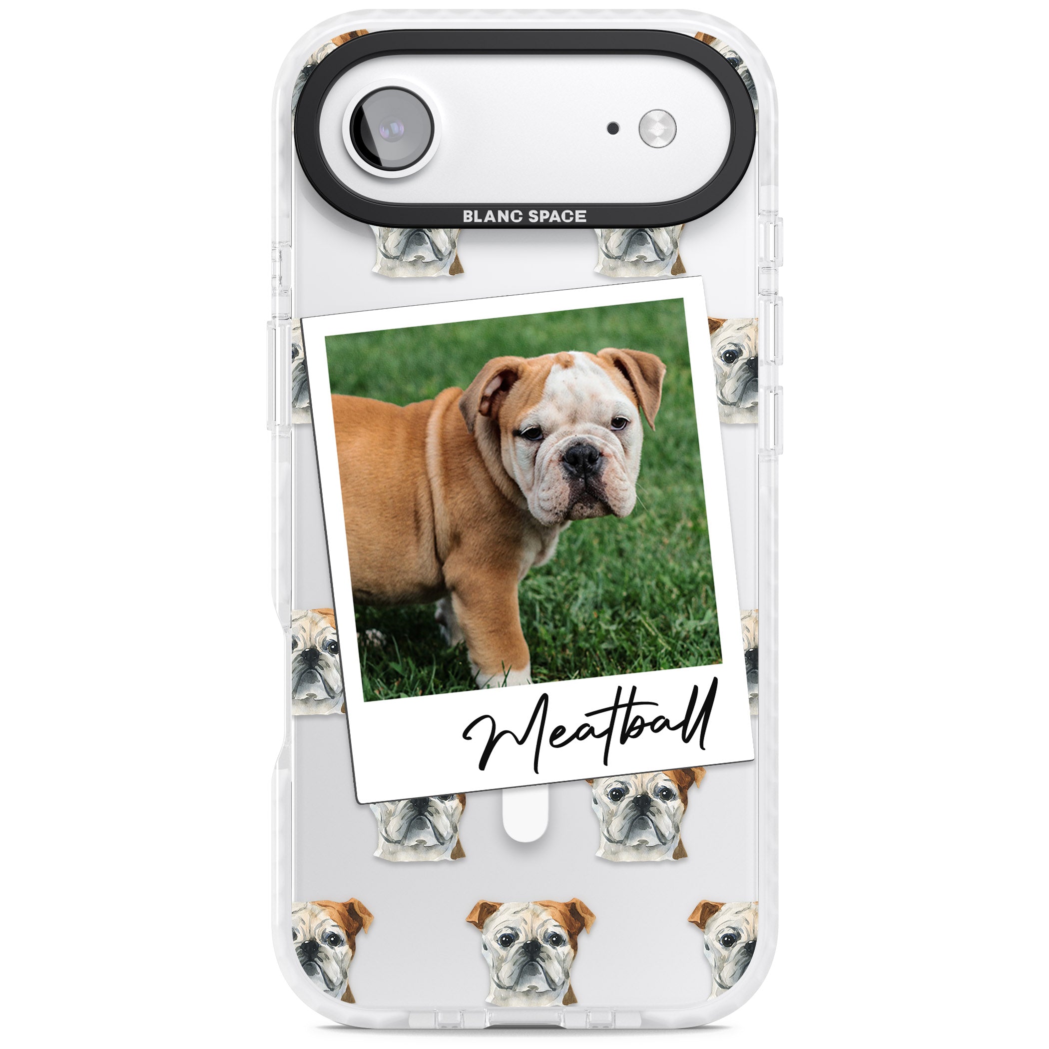 Personalised English Bulldog Instant Camera Photo iPhone 17 Air Impact Pro Clear Phone Case