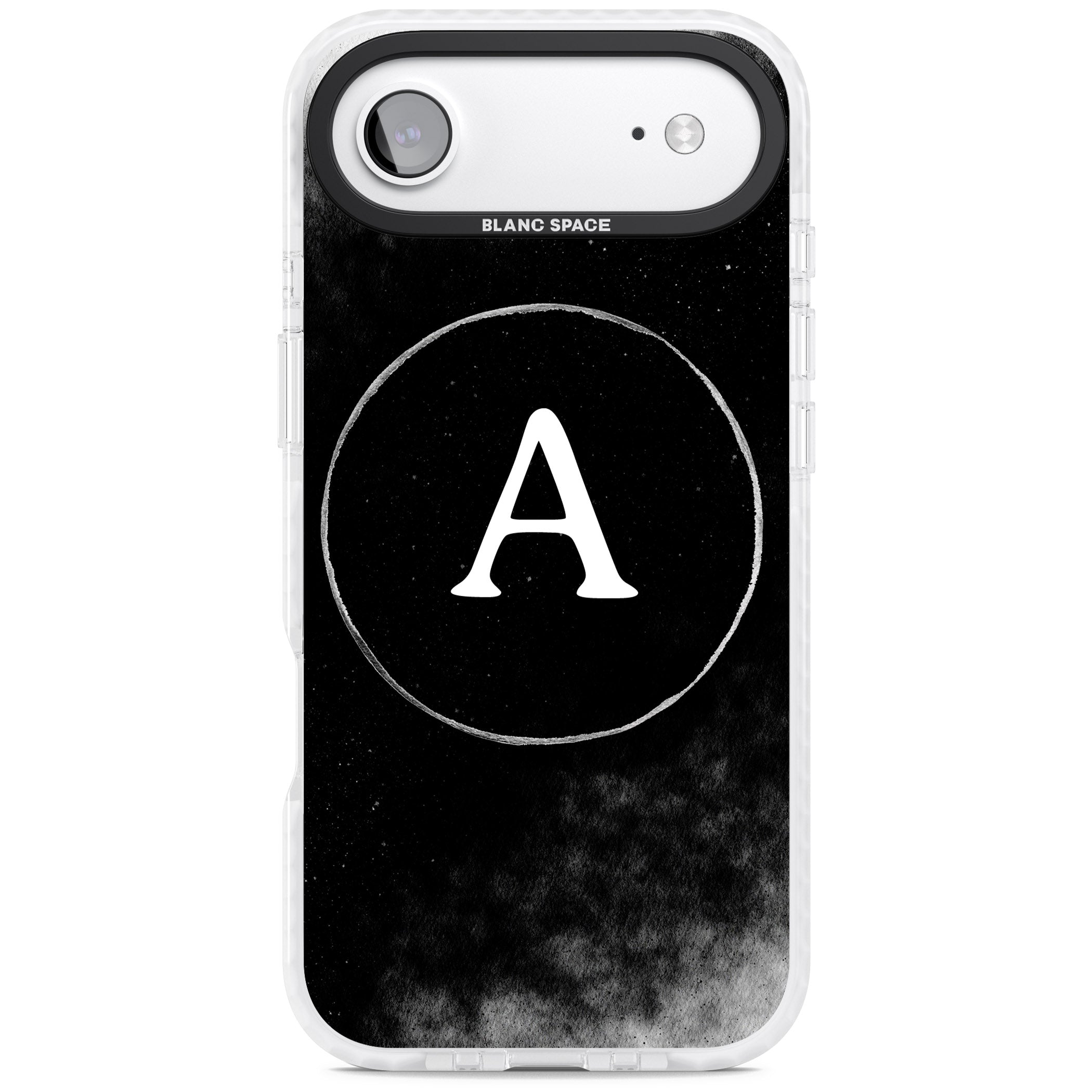 Personalised Monochrome Cosmic Monogram iPhone 17 Air Impact Pro Clear Phone Case
