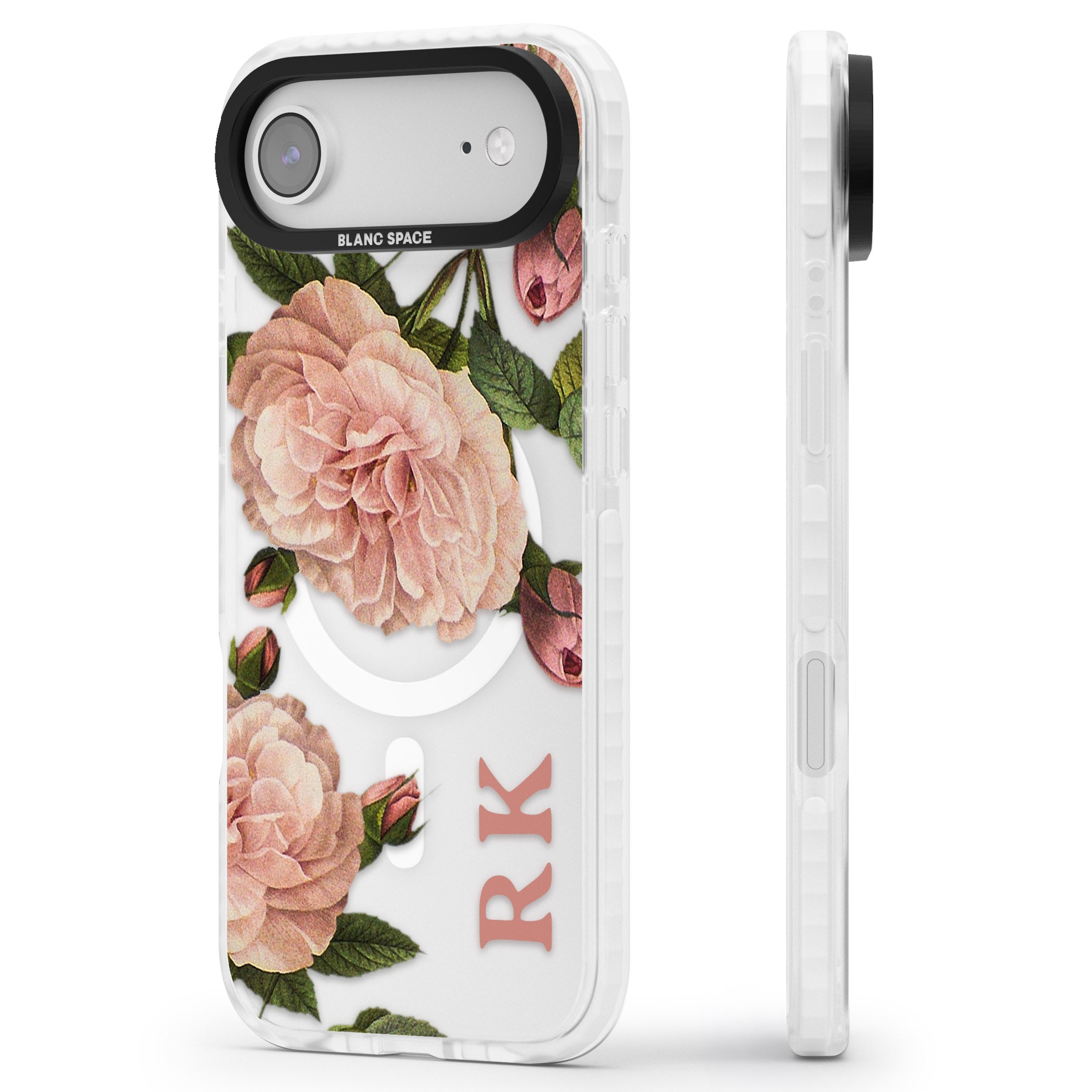 Personalised Vintage Floral iPhone 17 Air Impact Pro Clear Phone Case Side Profile