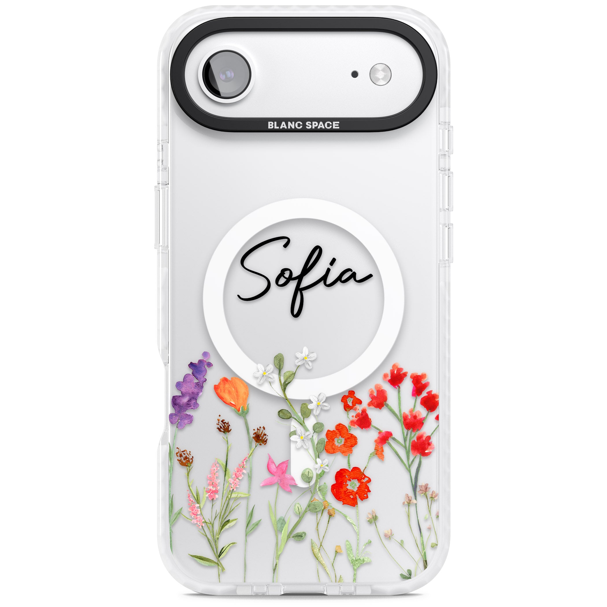 Personalised Spring Wildflowers iPhone 17 Air Impact Pro Clear Phone Case