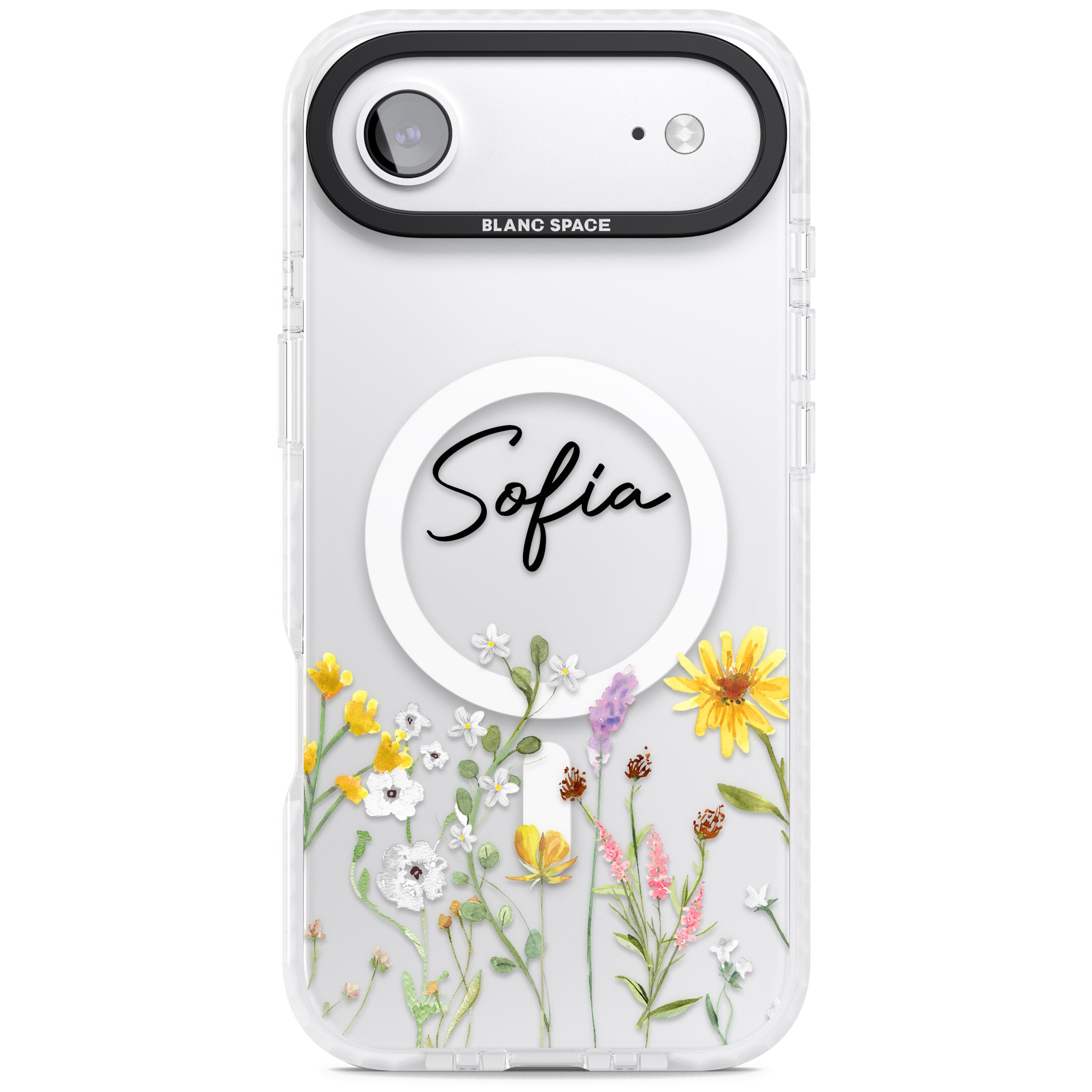Personalised April Wildfowers iPhone 17 Air Impact Pro Clear Phone Case