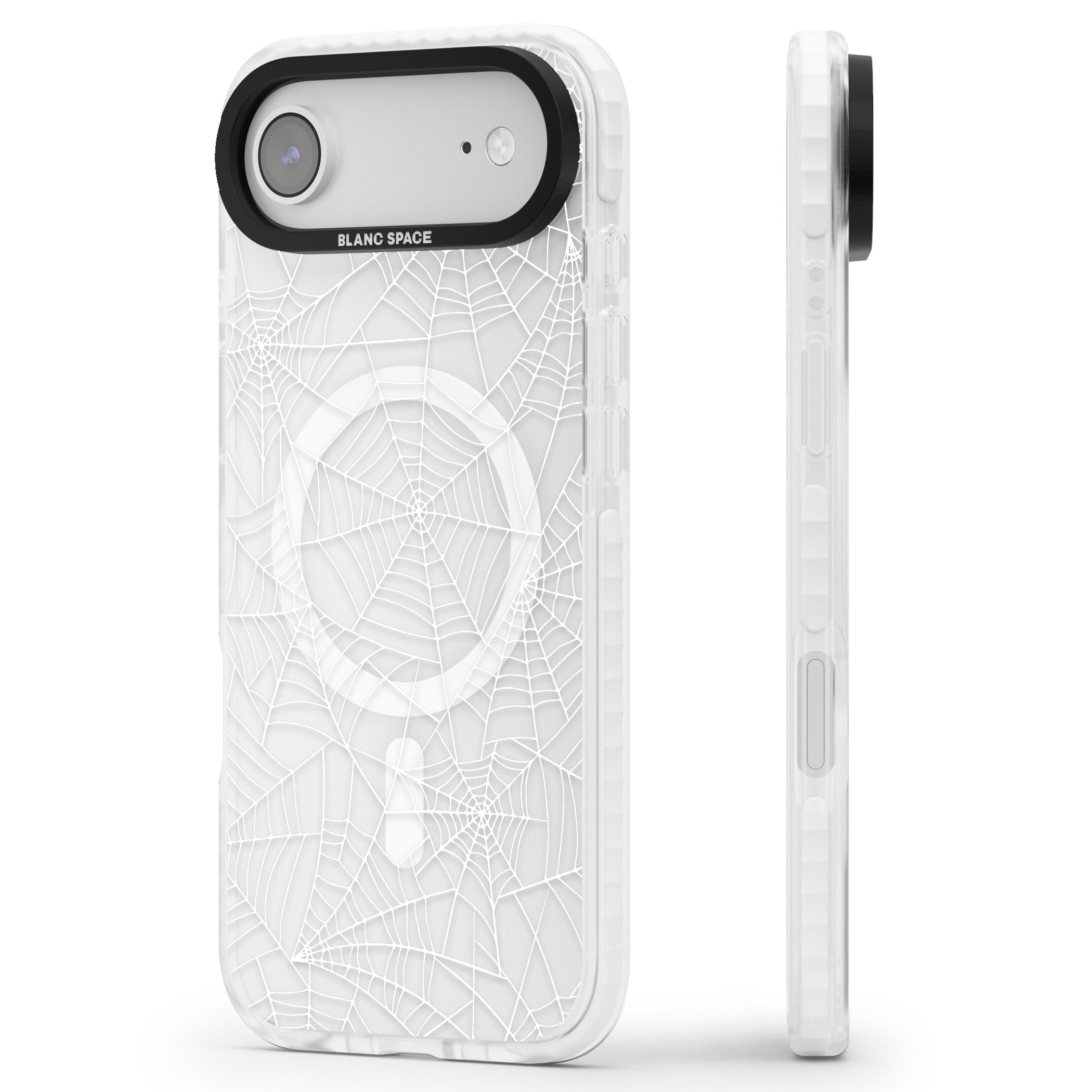 Personalised Spider Webs iPhone 17 Air Impact Pro Clear Phone Case Side Profile