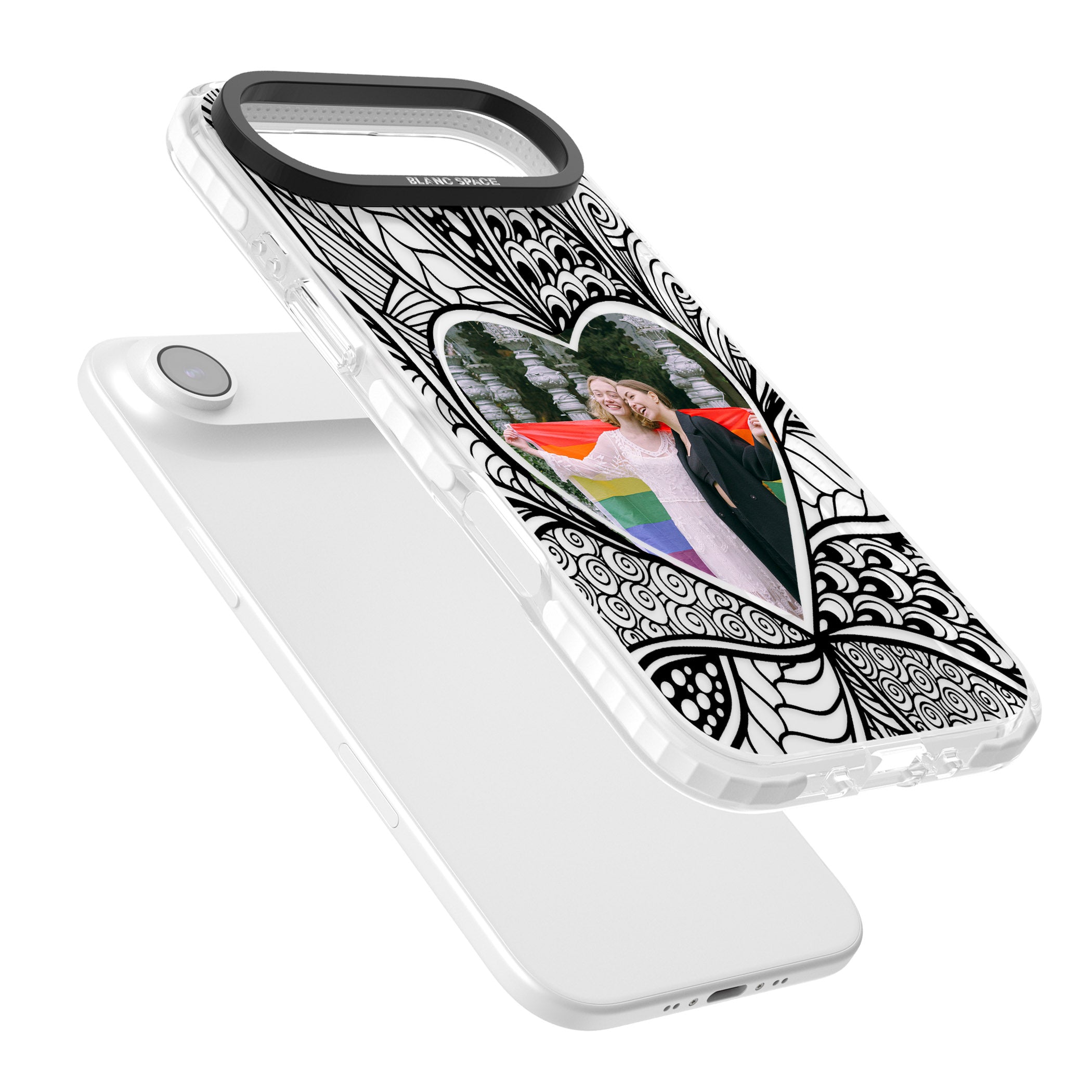 Personalised Henna Heart Photo Case iPhone 17 Air Impact Pro Clear Phone Case Colours