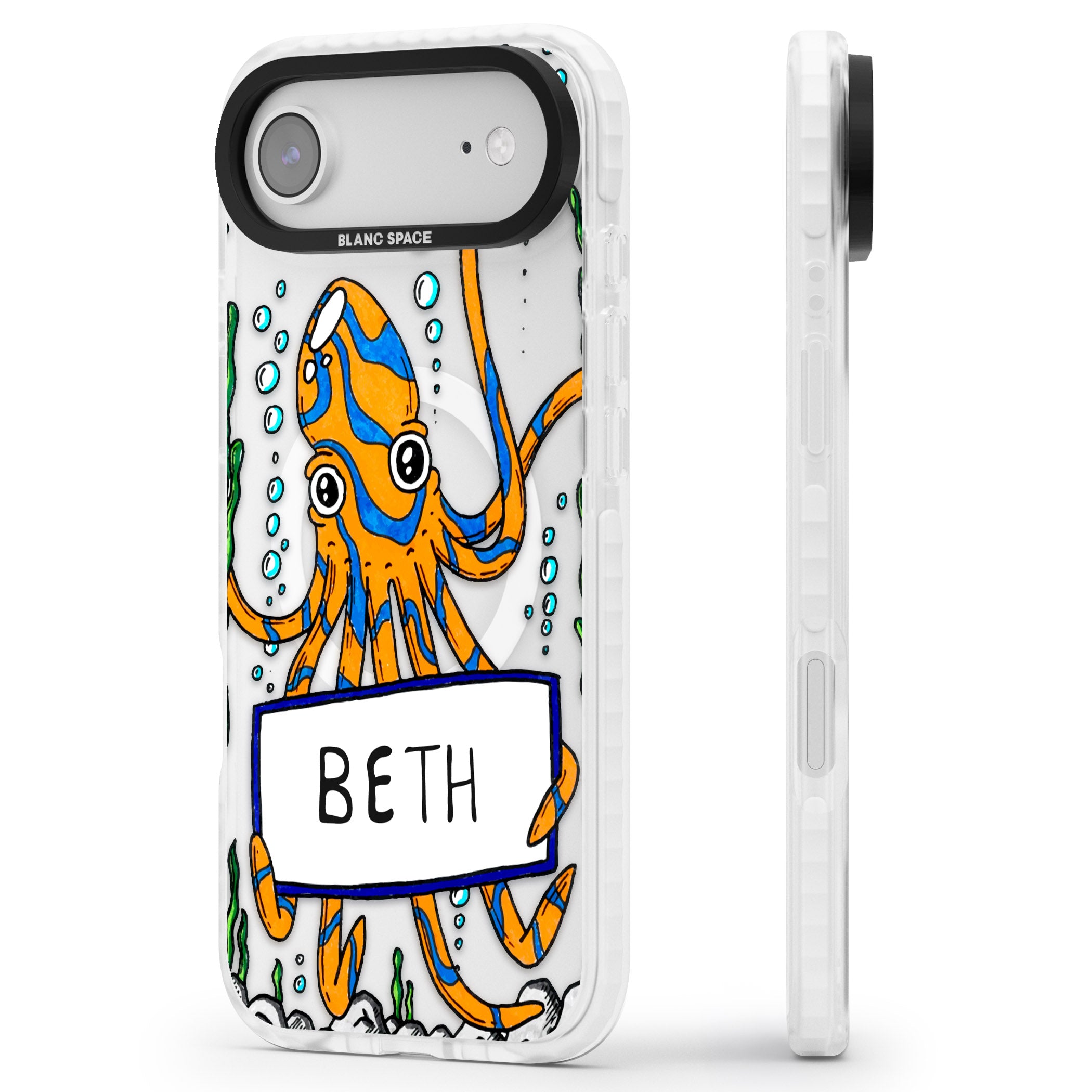 Personalised Octo iPhone 17 Air Impact Pro Clear Phone Case Side Profile