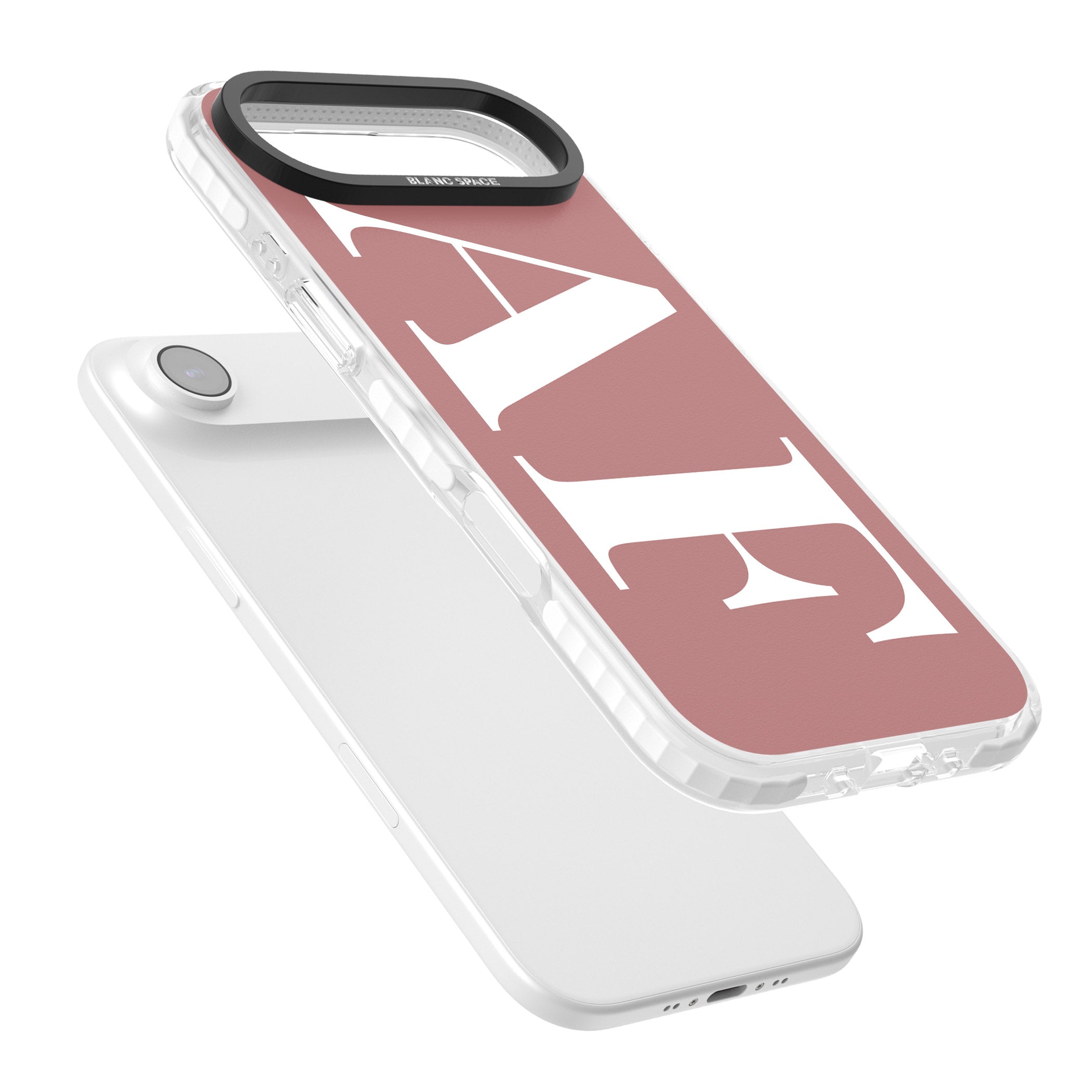 Personalised White & Rose Letters iPhone 17 Air Impact Pro Clear Phone Case Colours