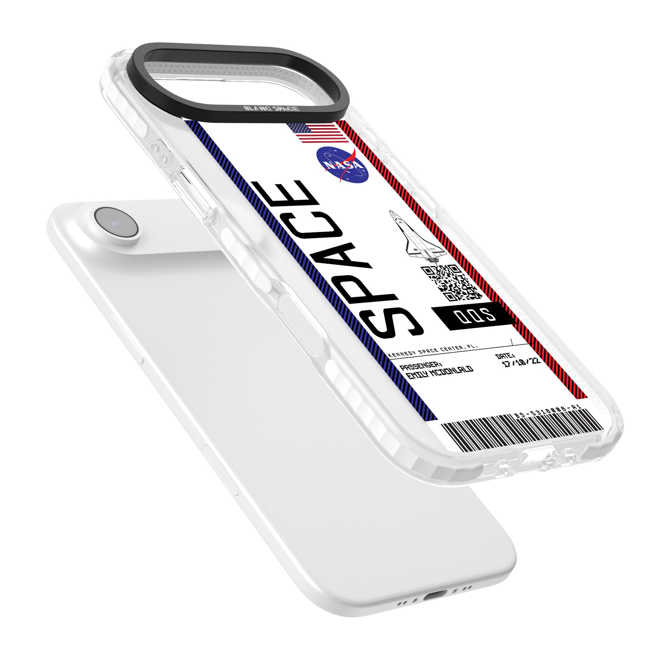 Personalised Nasa Boarding Pass (Light) iPhone 17 Air Impact Pro Clear Phone Case Colours