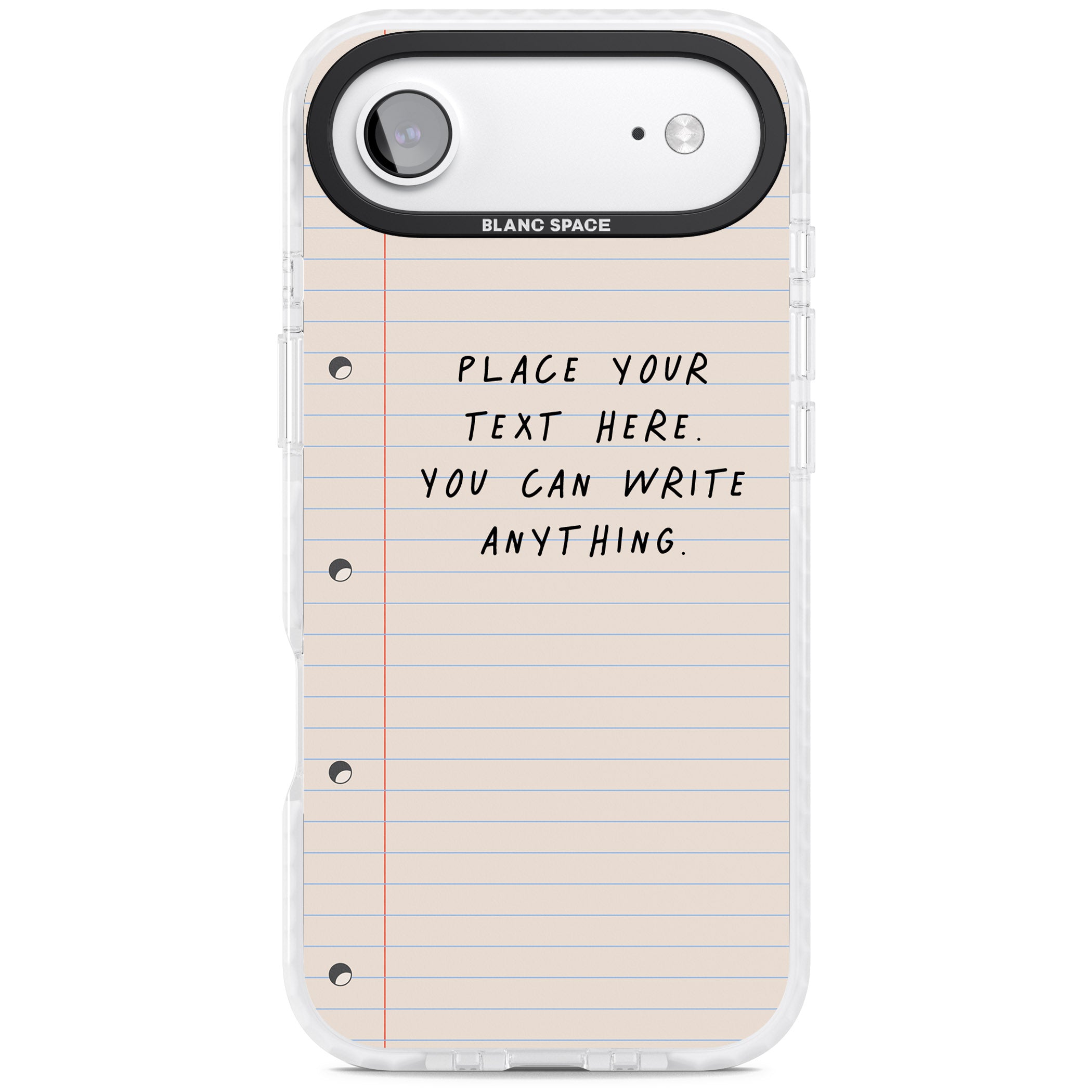 Personalised Lined Paper iPhone 17 Air Impact Pro Clear Phone Case