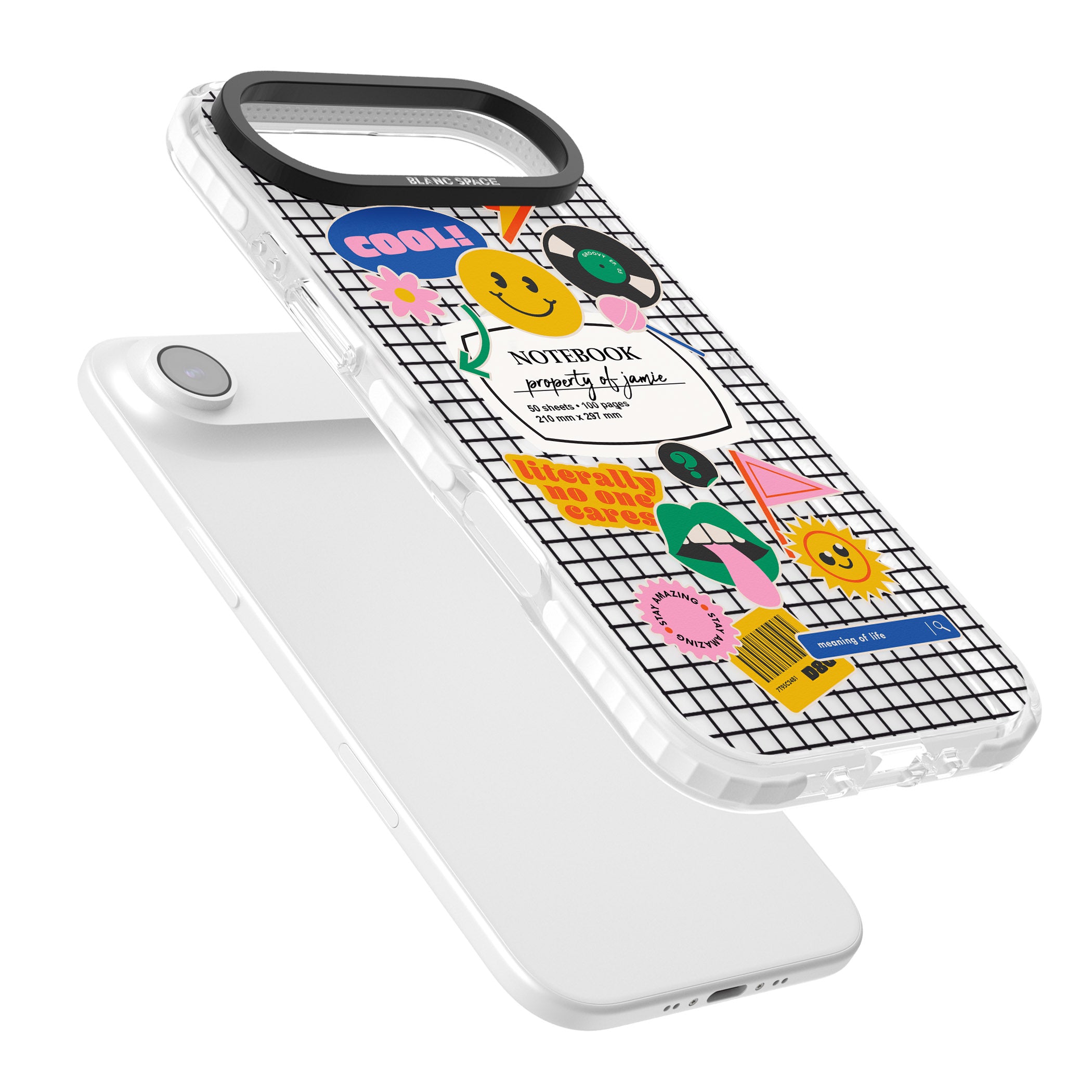 Personalised Sticker Mix Grid iPhone 17 Air Impact Pro Clear Phone Case Colours