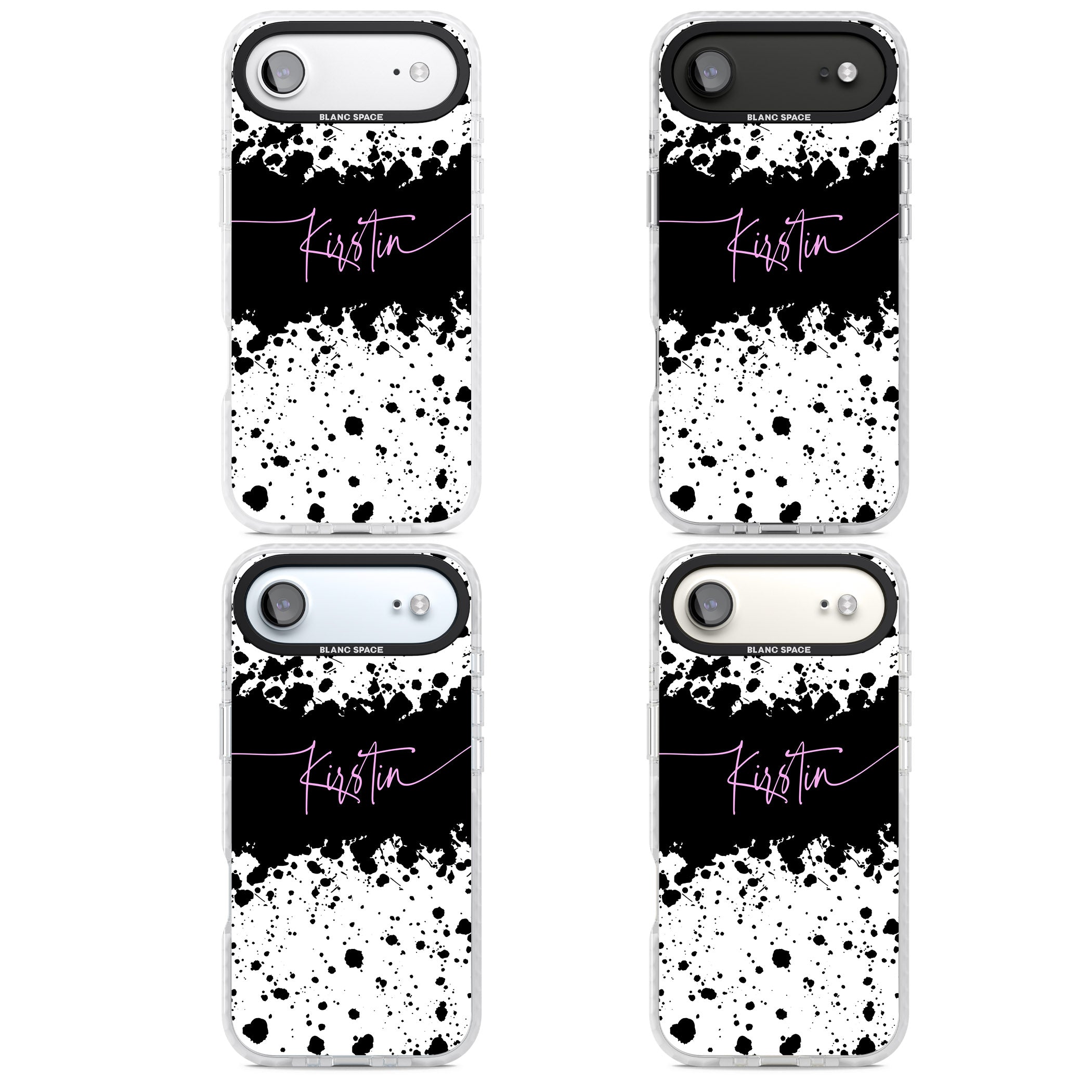 Personalised Bold Paint Splatters iPhone 17 Air Impact Pro Clear Phone Case APT Impact Protection