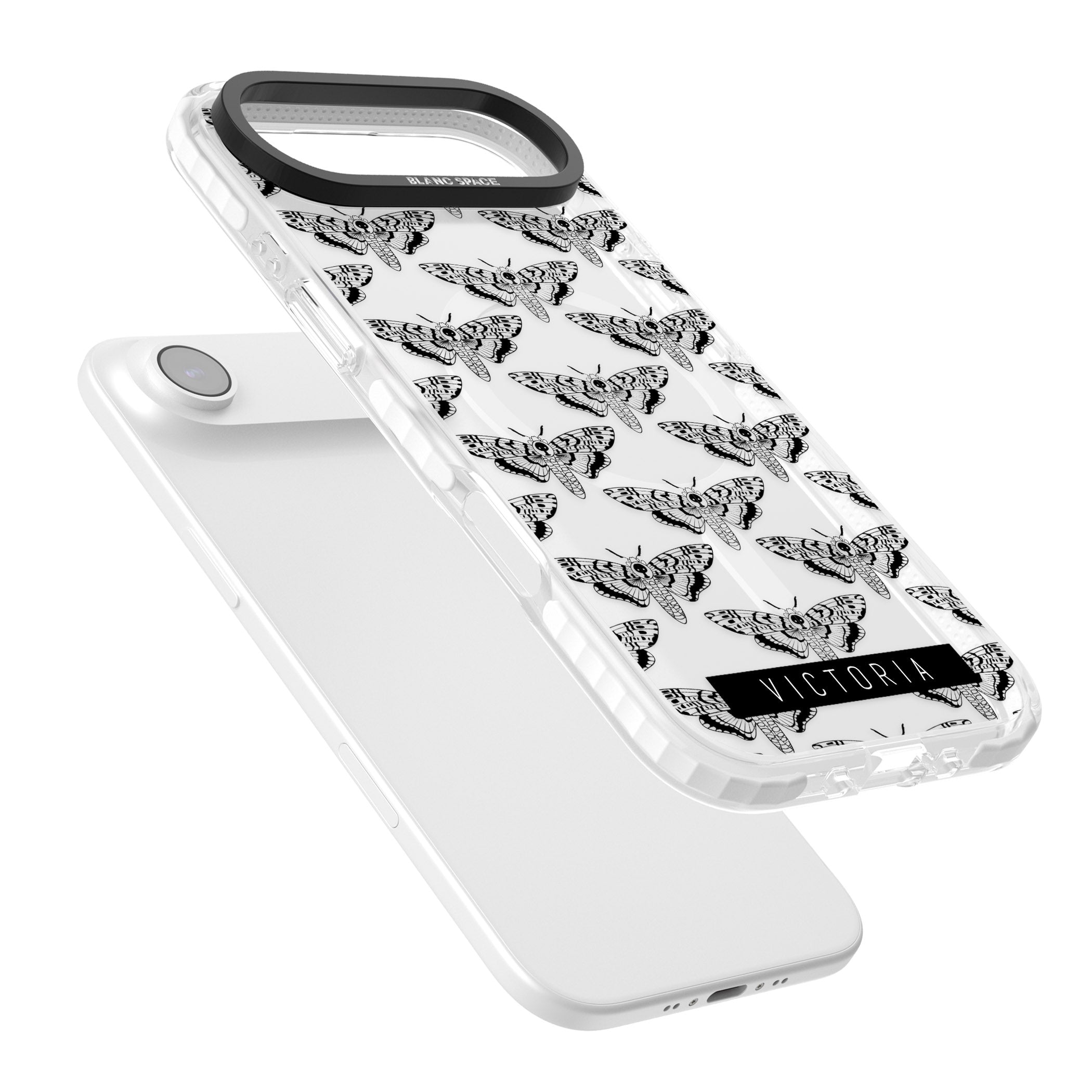 Personalised Hawk Moth Pattern iPhone 17 Air Impact Pro Clear Phone Case Colours