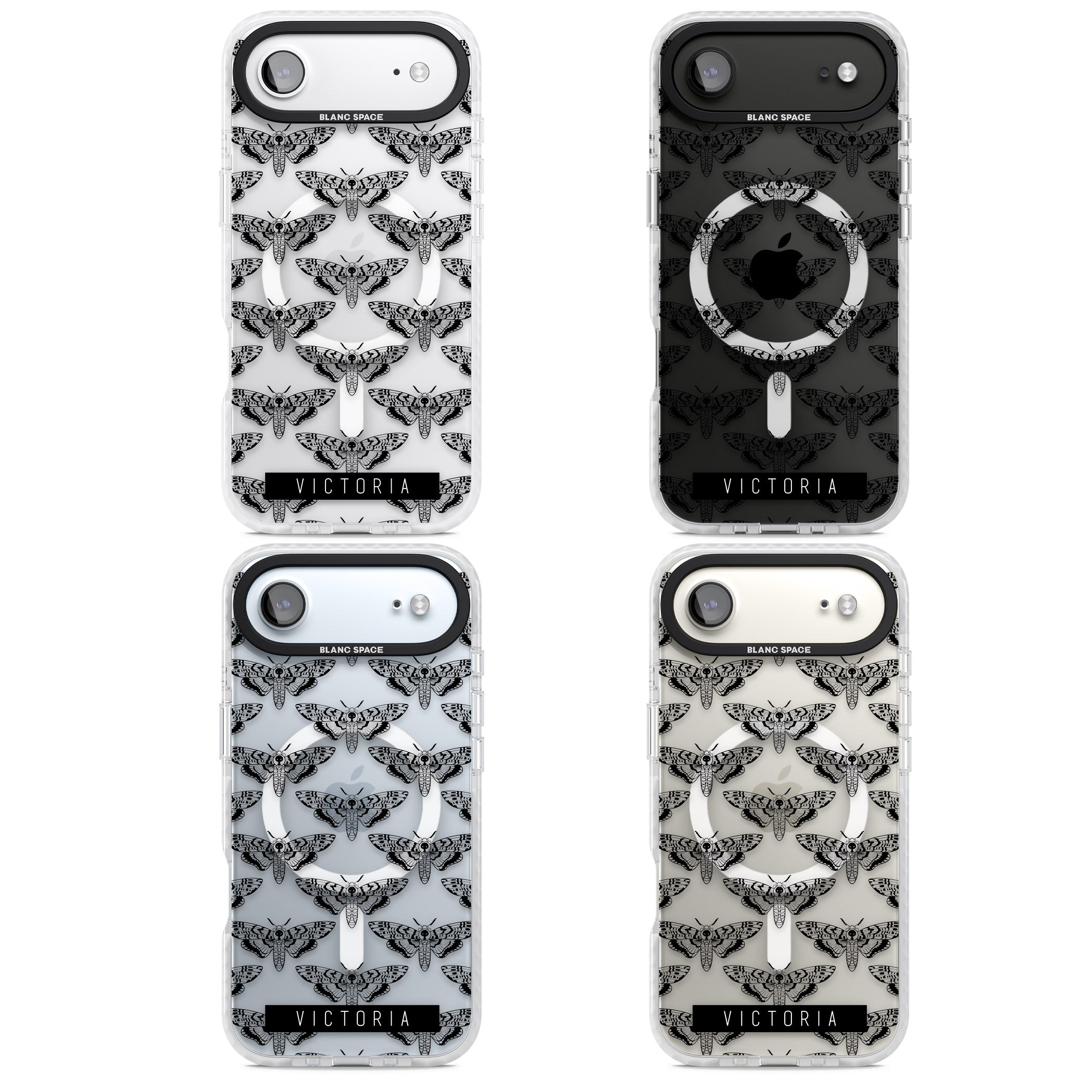 Personalised Hawk Moth Pattern iPhone 17 Air Impact Pro Clear Phone Case APT Impact Protection