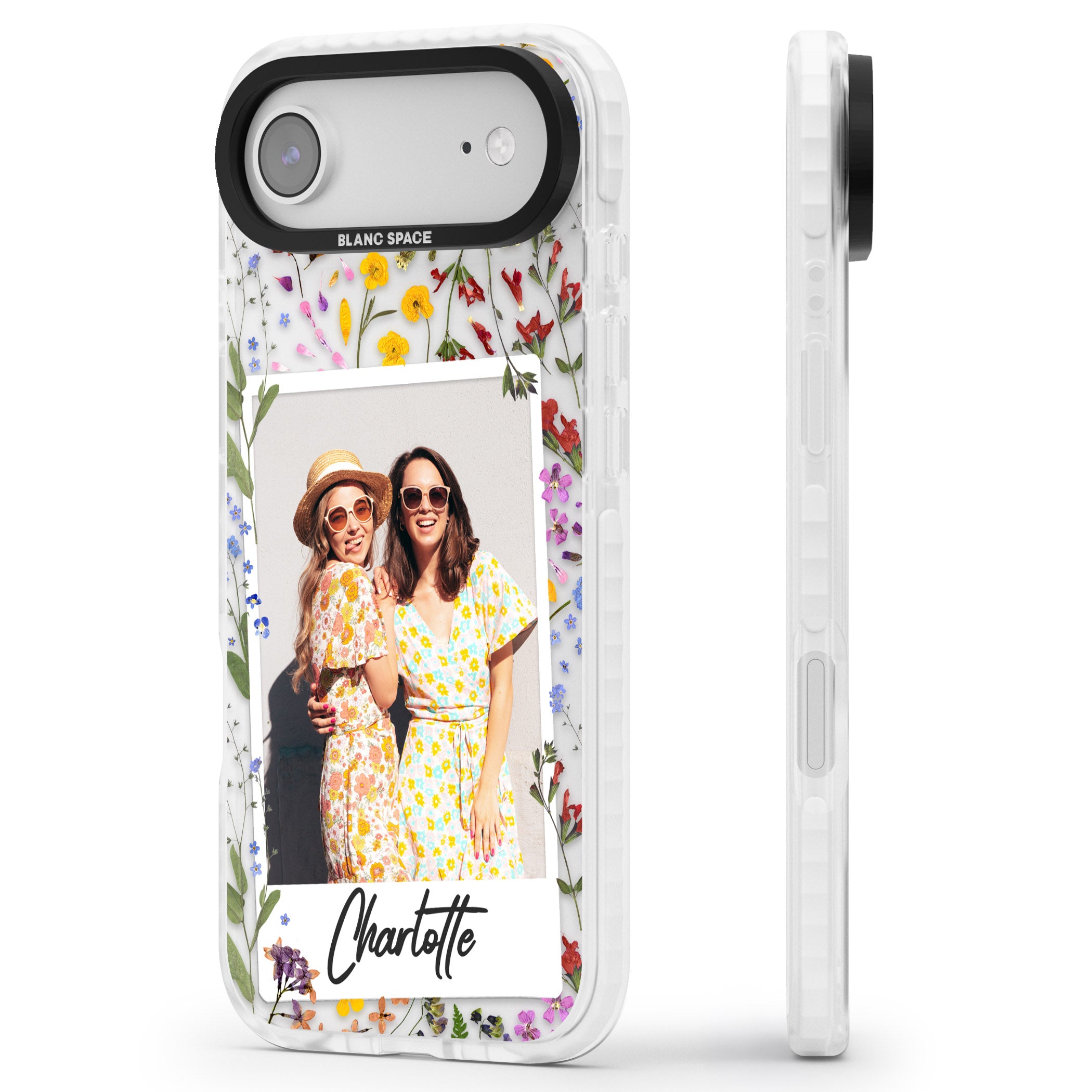 Personalised Wildflower Instant Photo iPhone 17 Air Impact Pro Clear Phone Case Side Profile