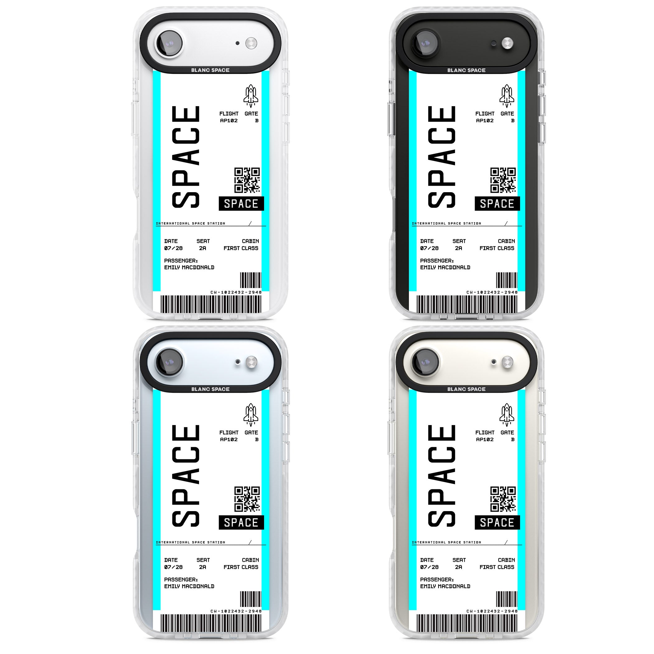 Personalised Space Travel Ticket iPhone 17 Air Impact Pro Clear Phone Case APT Impact Protection