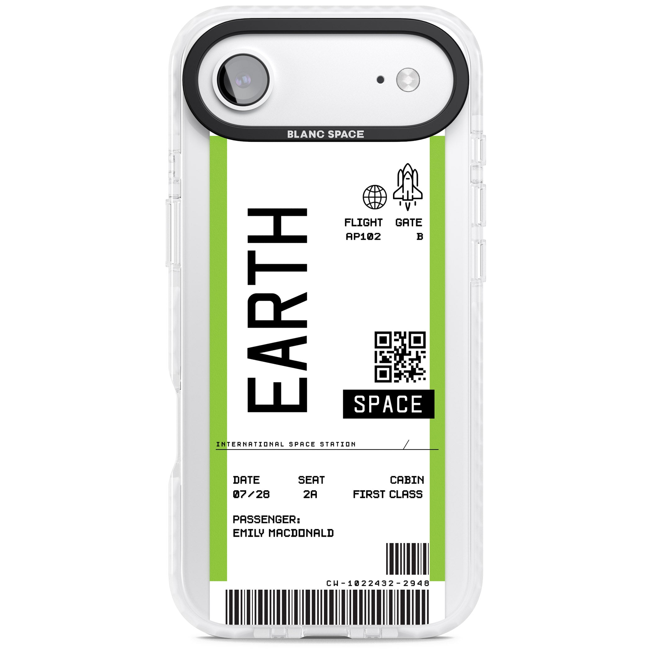 Personalised Earth Travel Ticket iPhone 17 Air Impact Pro Clear Phone Case