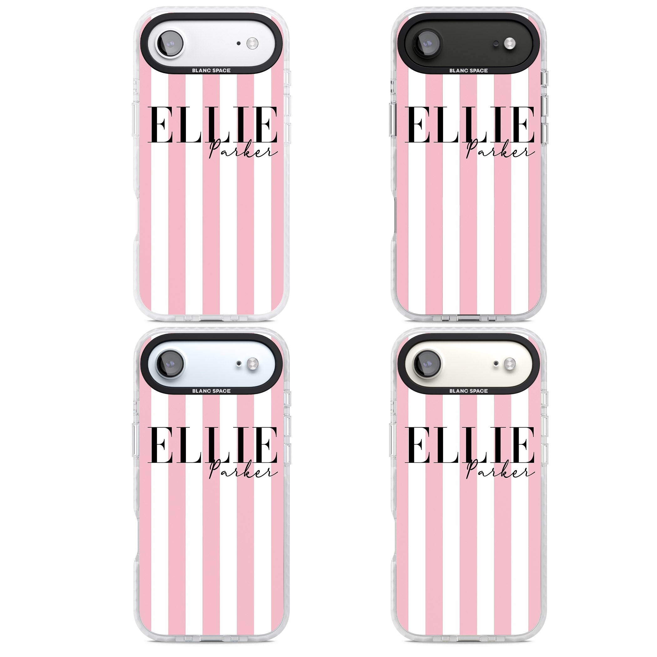 Personalised Pink Stripes iPhone 17 Air Impact Pro Clear Phone Case APT Impact Protection