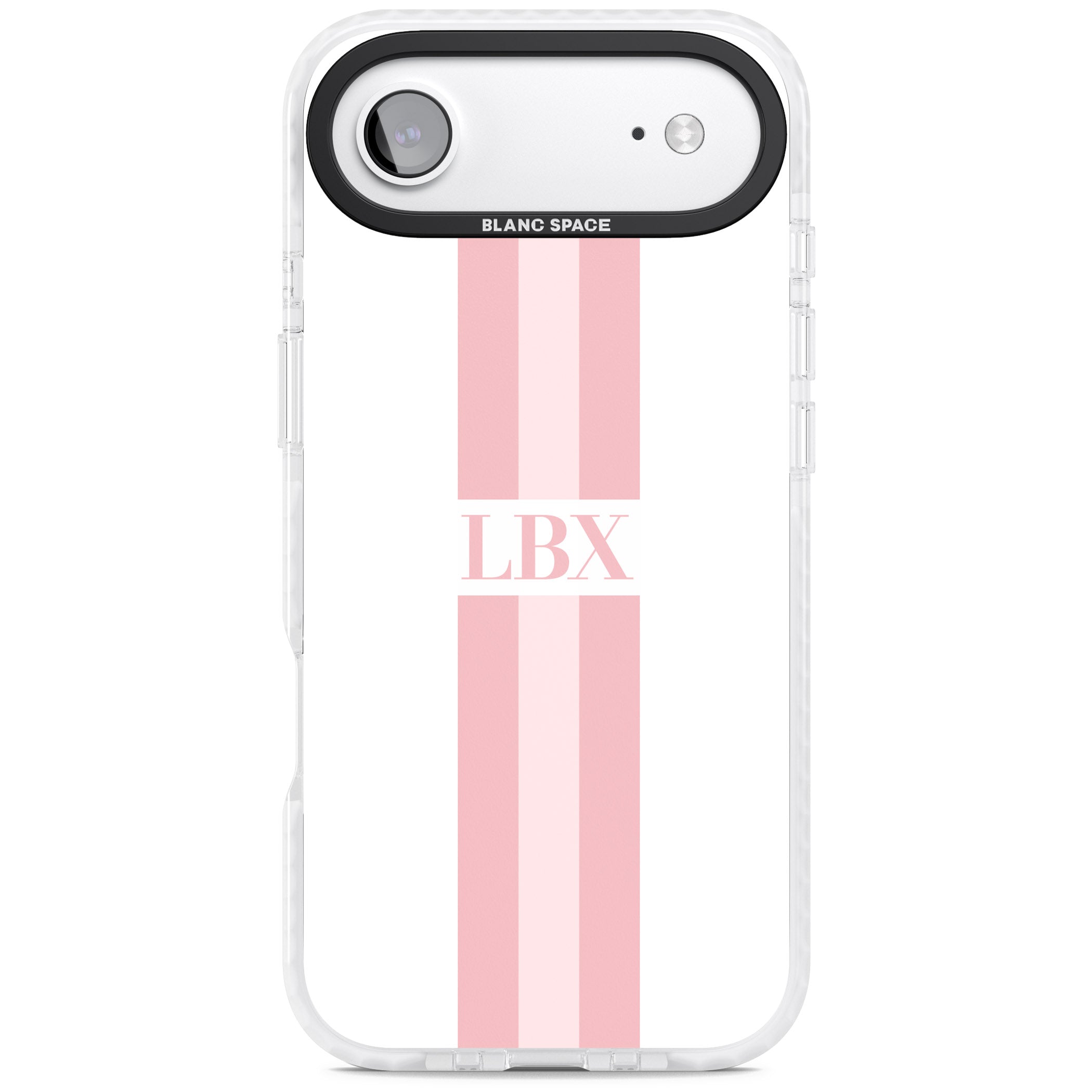 Personalised Minimal Pink Stripe iPhone 17 Air Impact Pro Clear Phone Case