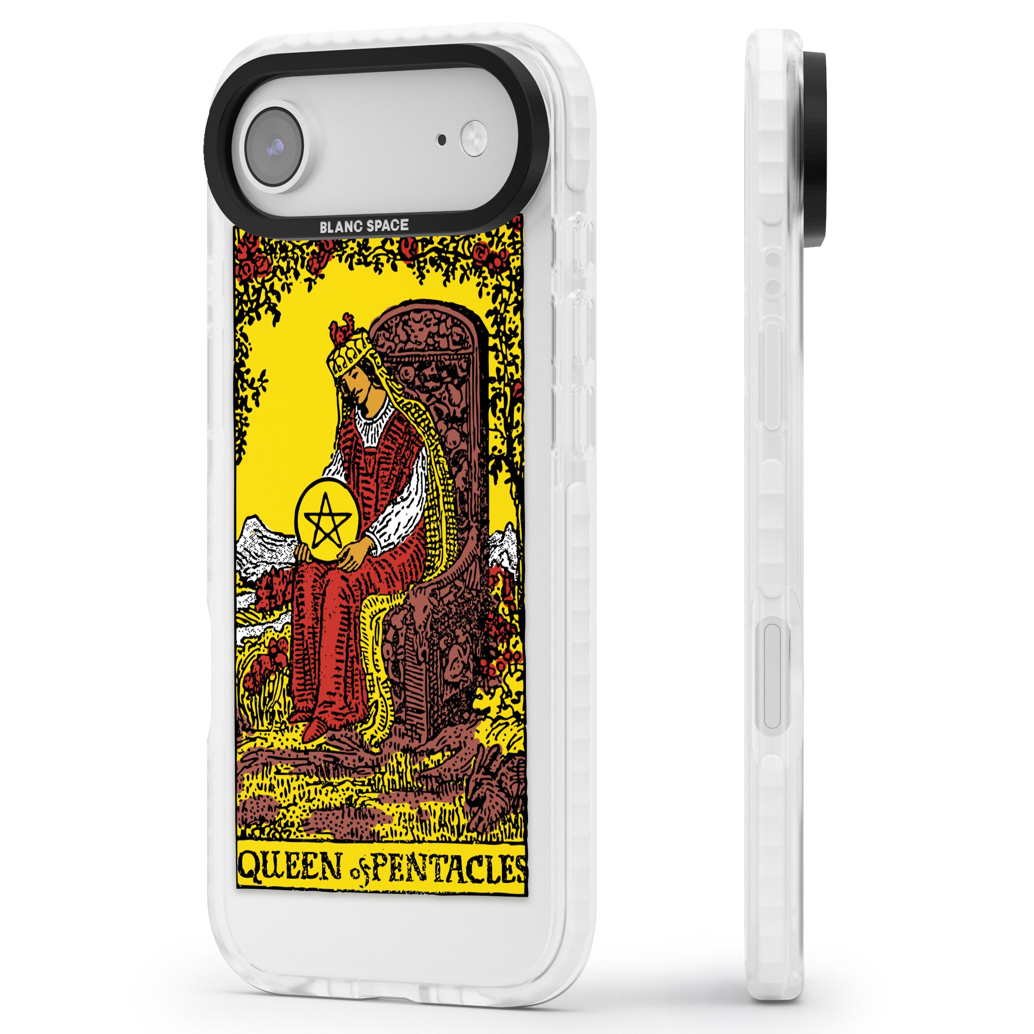 Personalised Queen Of Pentacles Tarot Card (Color) iPhone 17 Air Impact Pro Clear Phone Case Side Profile