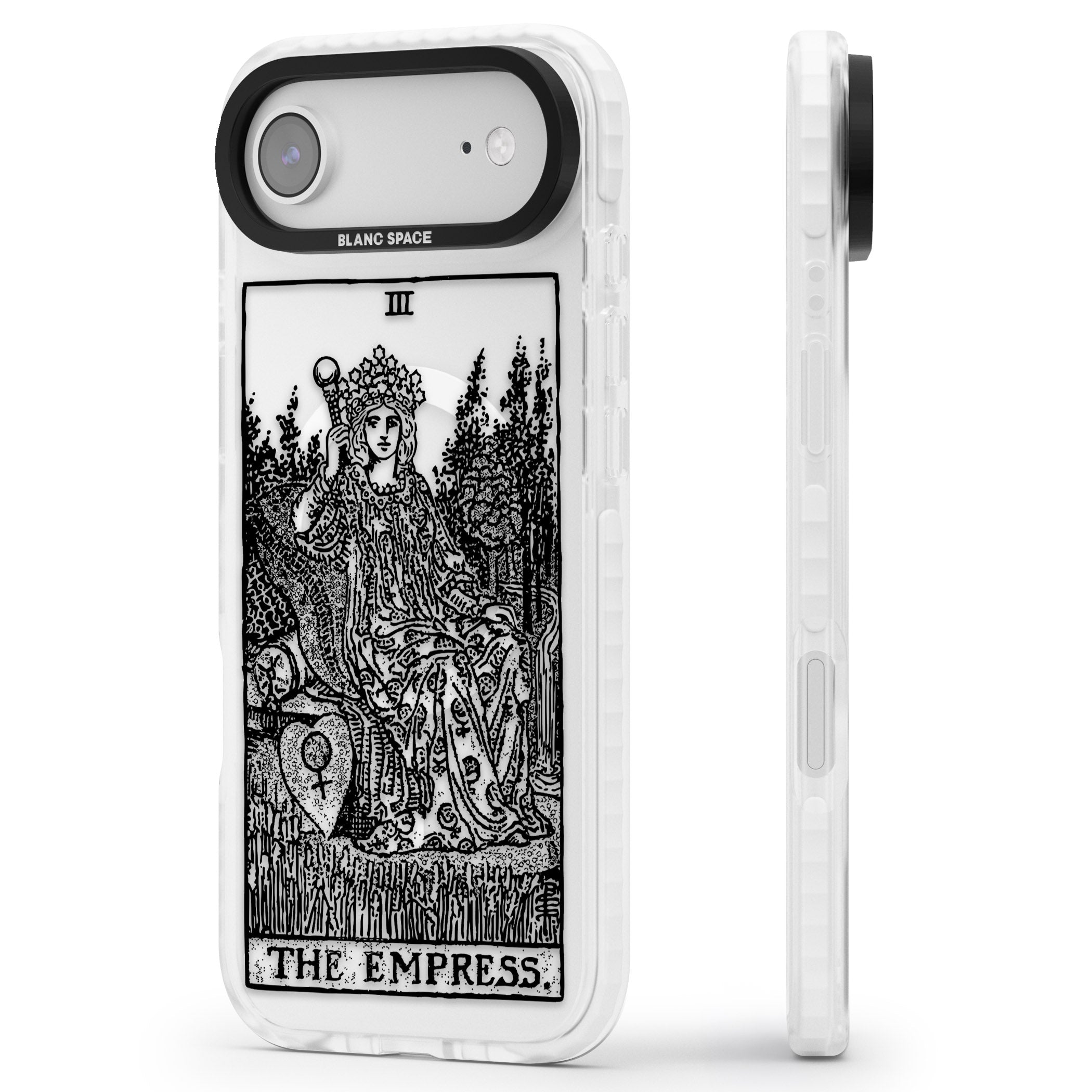 Personalised The Empress Tarot Card (Clear) iPhone 17 Air Impact Pro Clear Phone Case Side Profile