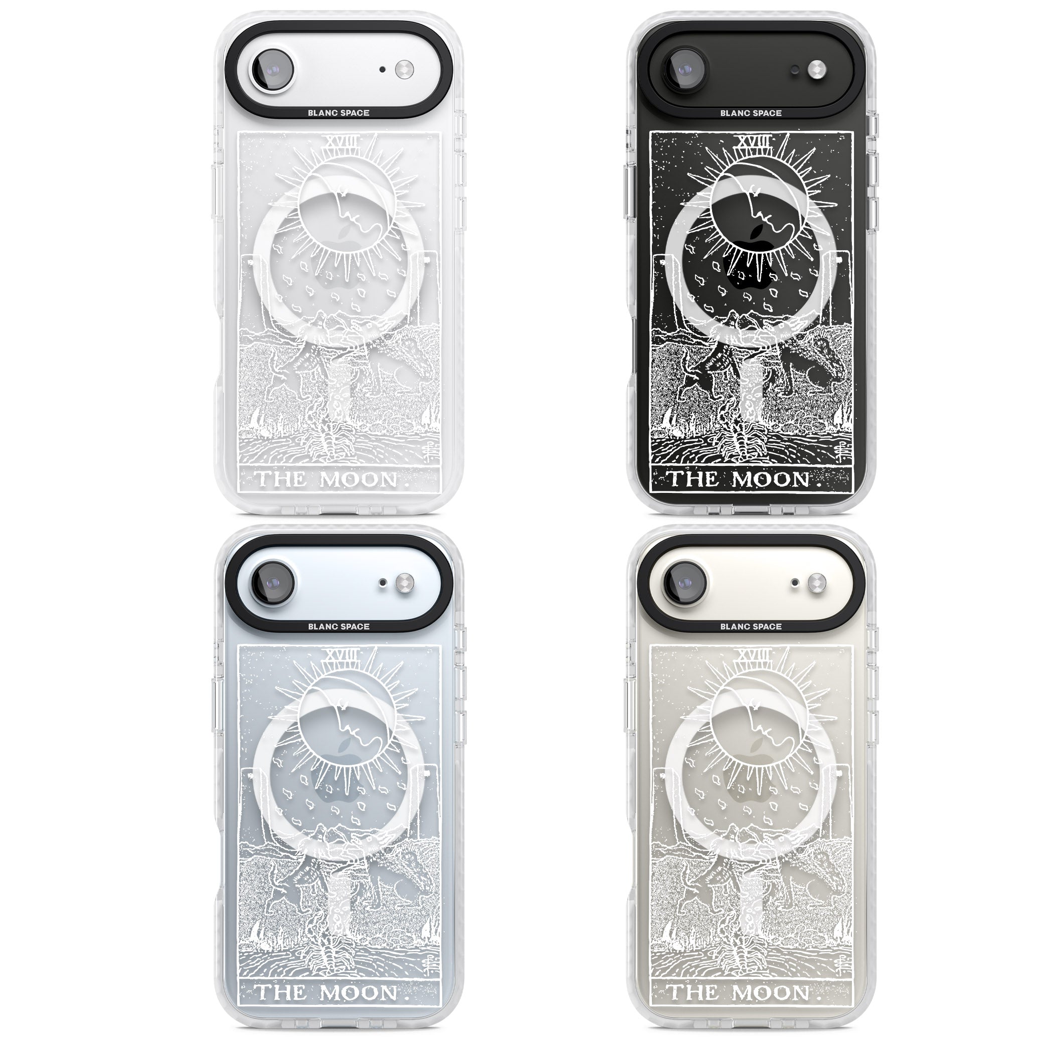 Personalised The Moon Tarot Card (White) iPhone 17 Air Impact Pro Clear Phone Case APT Impact Protection