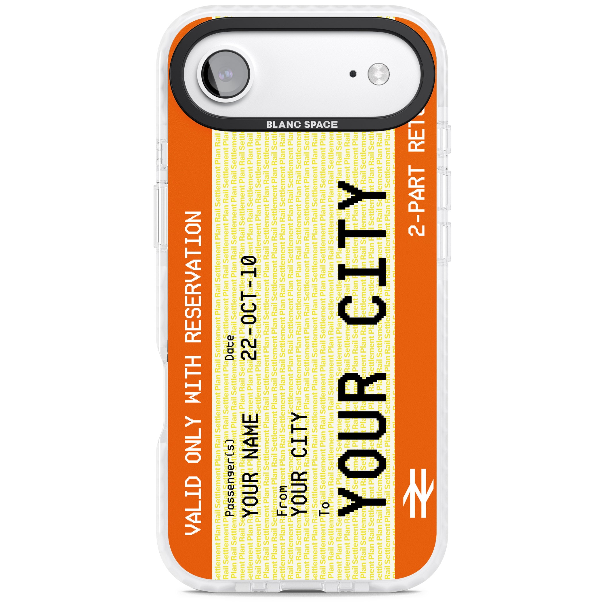 Personalised Create Your Own Train Ticket iPhone 17 Air Impact Pro Clear Phone Case