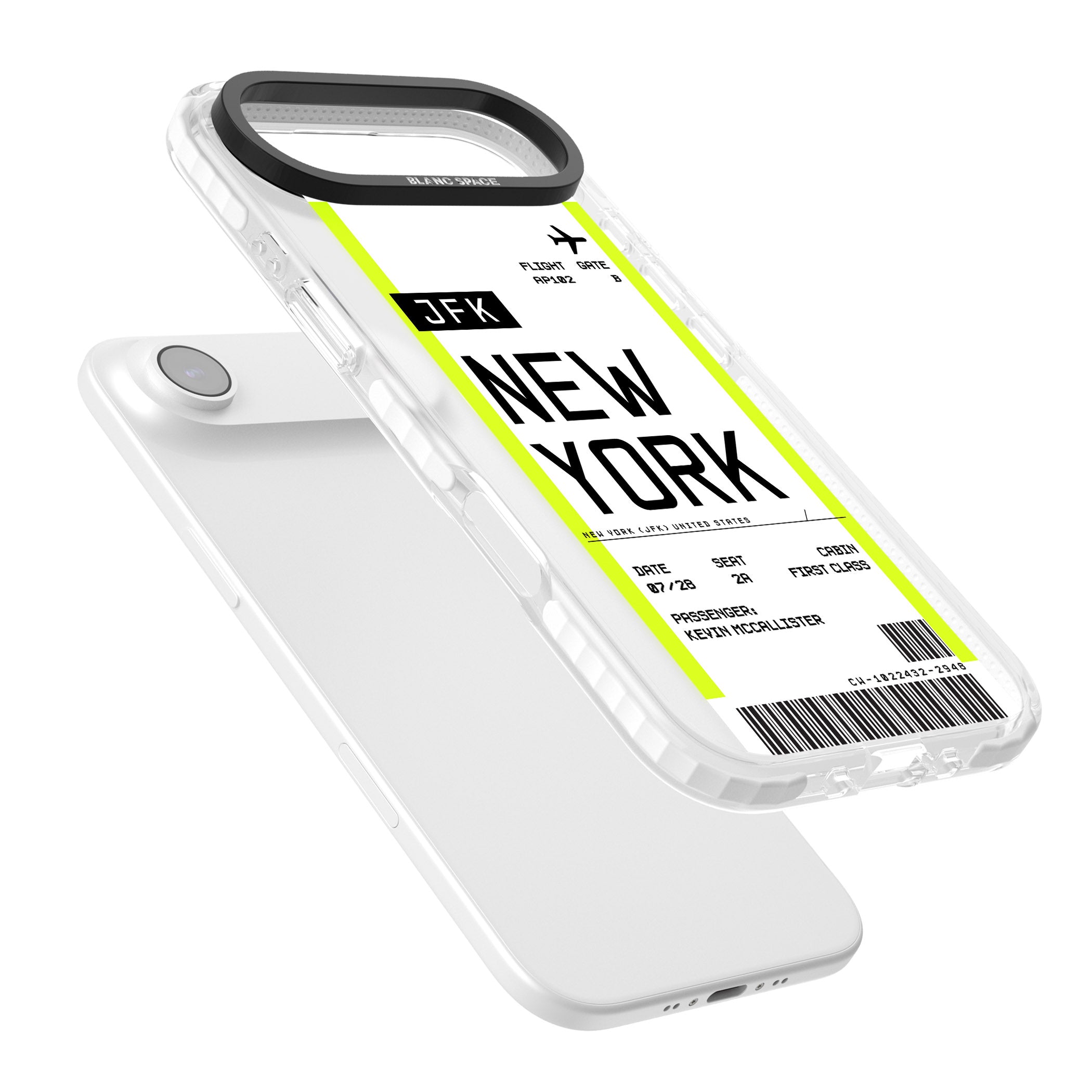 Personalised New York Boarding Pass iPhone 17 Air Impact Pro Clear Phone Case Colours