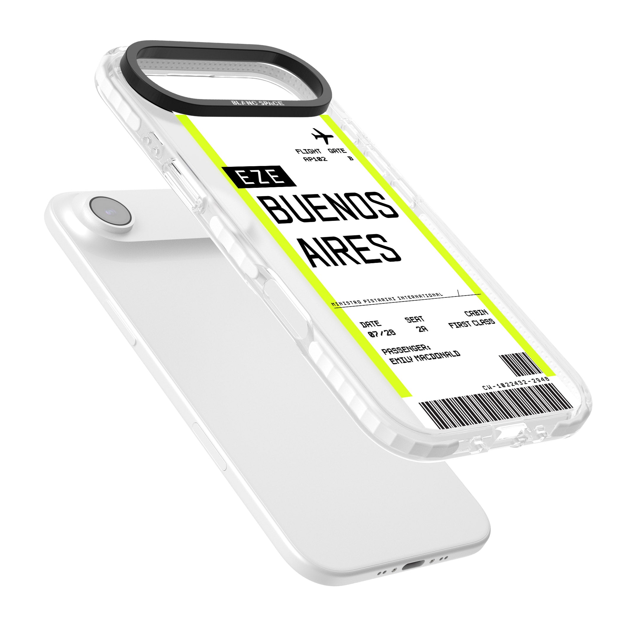 Personalised Buenos Aires Boarding Pass iPhone 17 Air Impact Pro Clear Phone Case Colours
