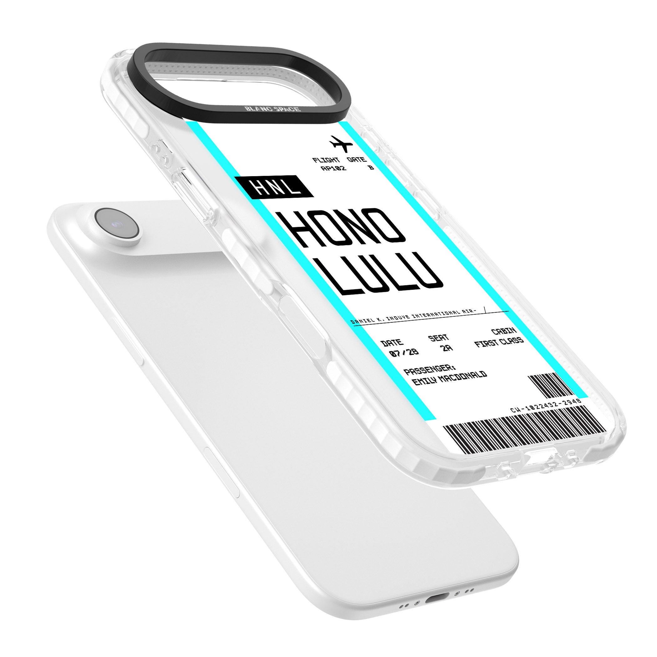Personalised Honolulu Boarding Pass iPhone 17 Air Impact Pro Clear Phone Case Colours