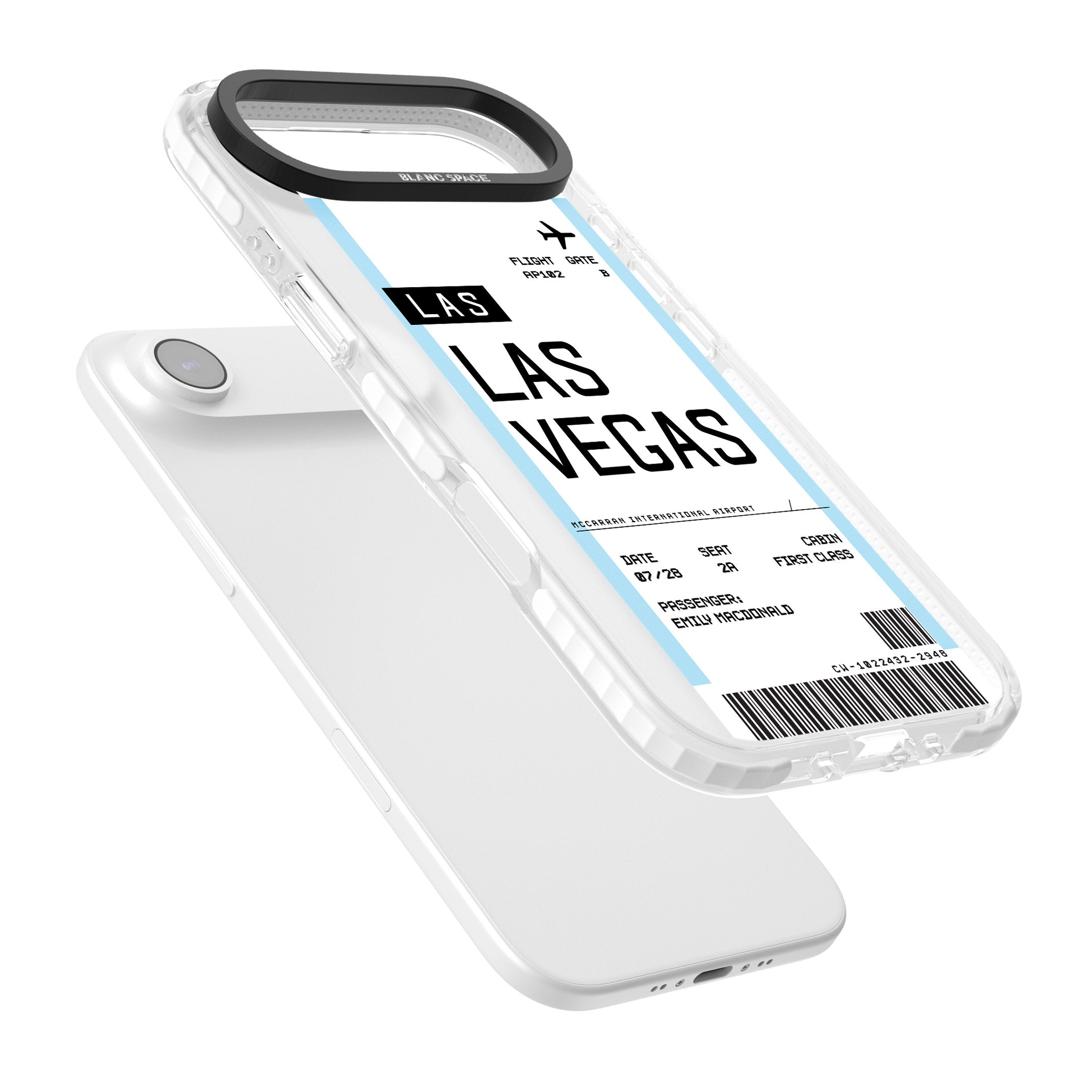 Personalised Las Vegas Boarding Pass iPhone 17 Air Impact Pro Clear Phone Case Colours