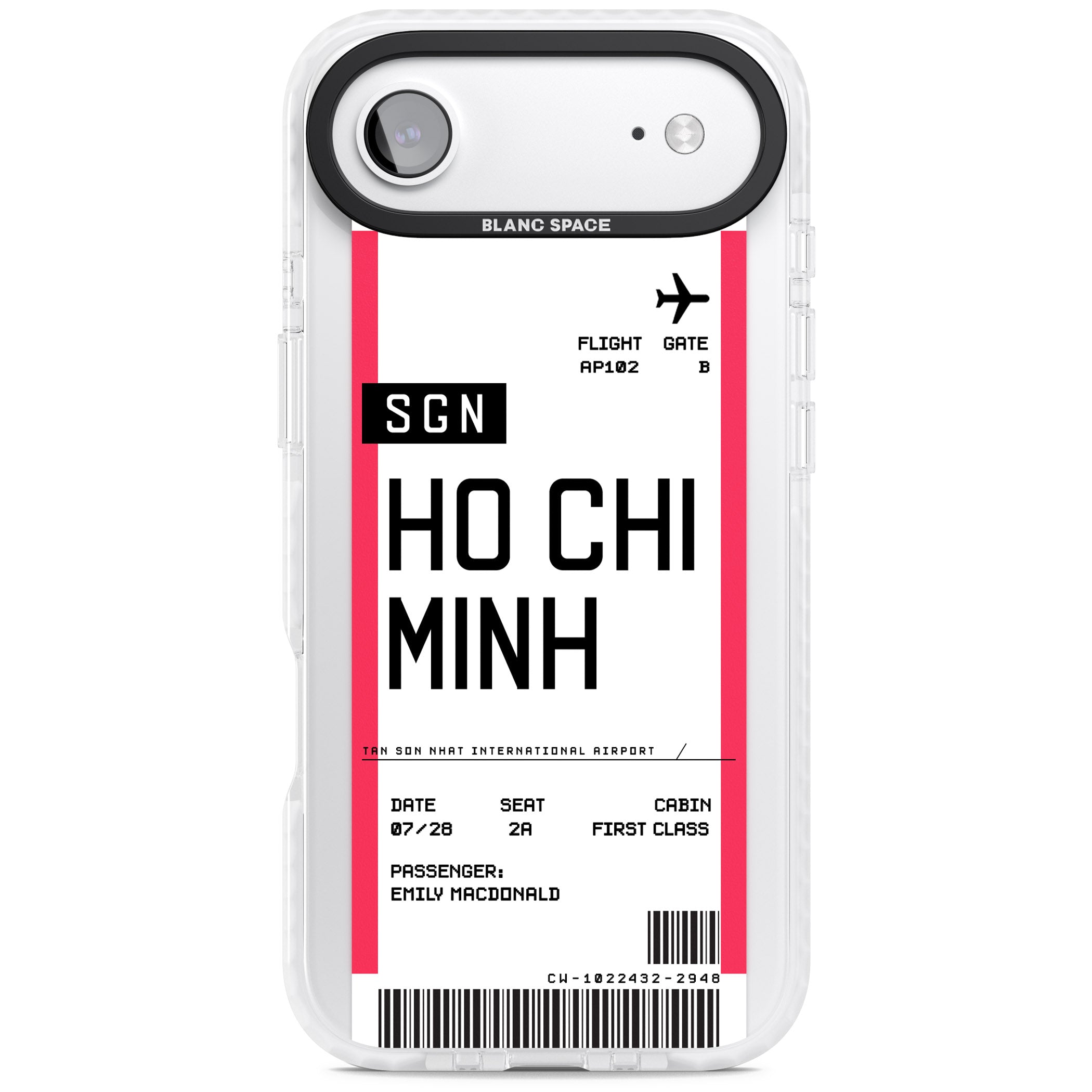 Personalised Ho Chi Minh Boarding Pass iPhone 17 Air Impact Pro Clear Phone Case